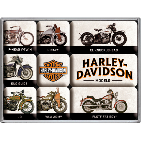 Nostalgic-Art-Magnet-Set "Harley-Davidson - Model Chart"-5738191