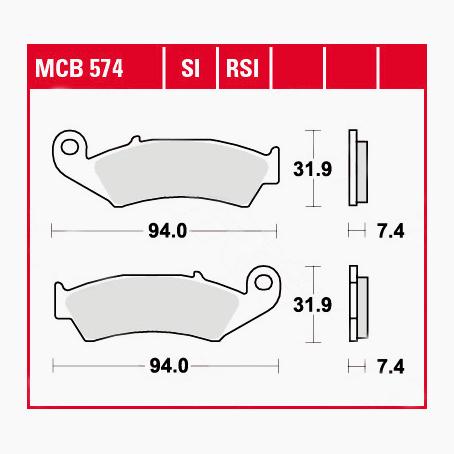 TRW Lucas-Bremsbeläge Sintermetall Offroad MCB574SI 94x31,9x7,4mm-5707351268001160