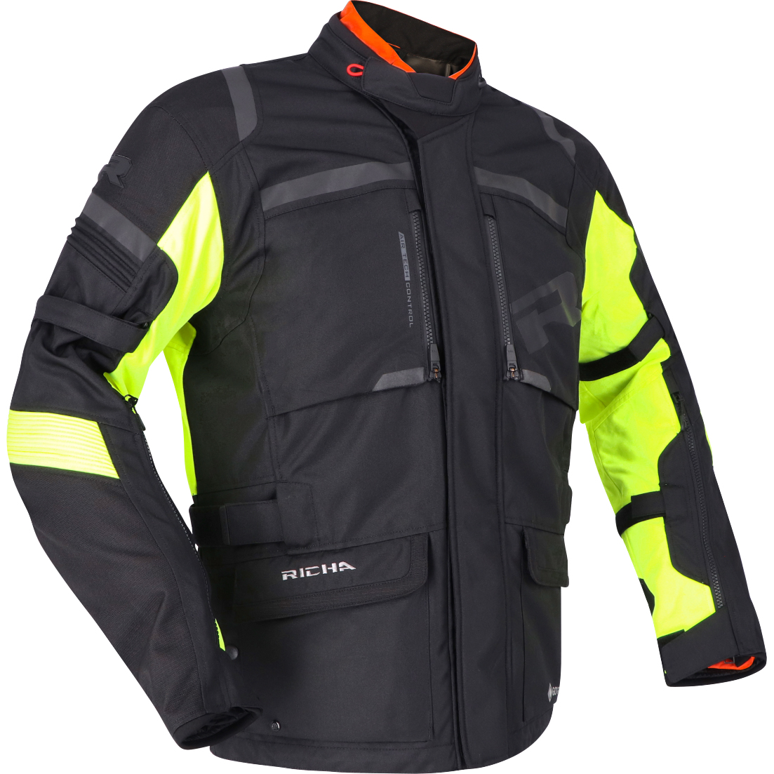 Richa Brutus Gore-Tex Textiljacke schwarz/fluogelb L - Motorradbekleidung - Motorradjacken