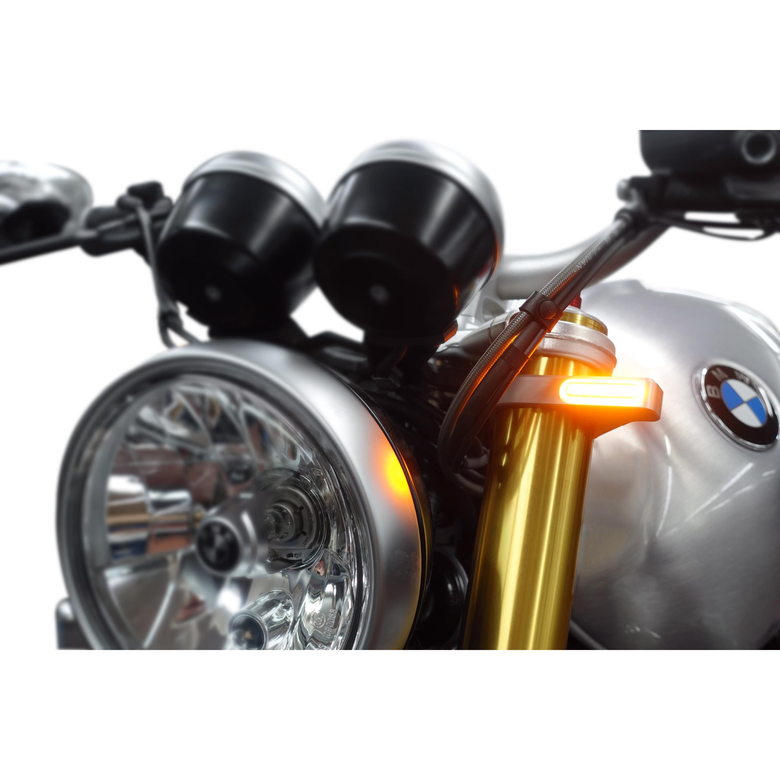 HeinzBikes LED Blinkerpaar ZC-Line Classic für Gabel 54-56mm silber - Motorradteile & Ersatzteile - Beleuchtung