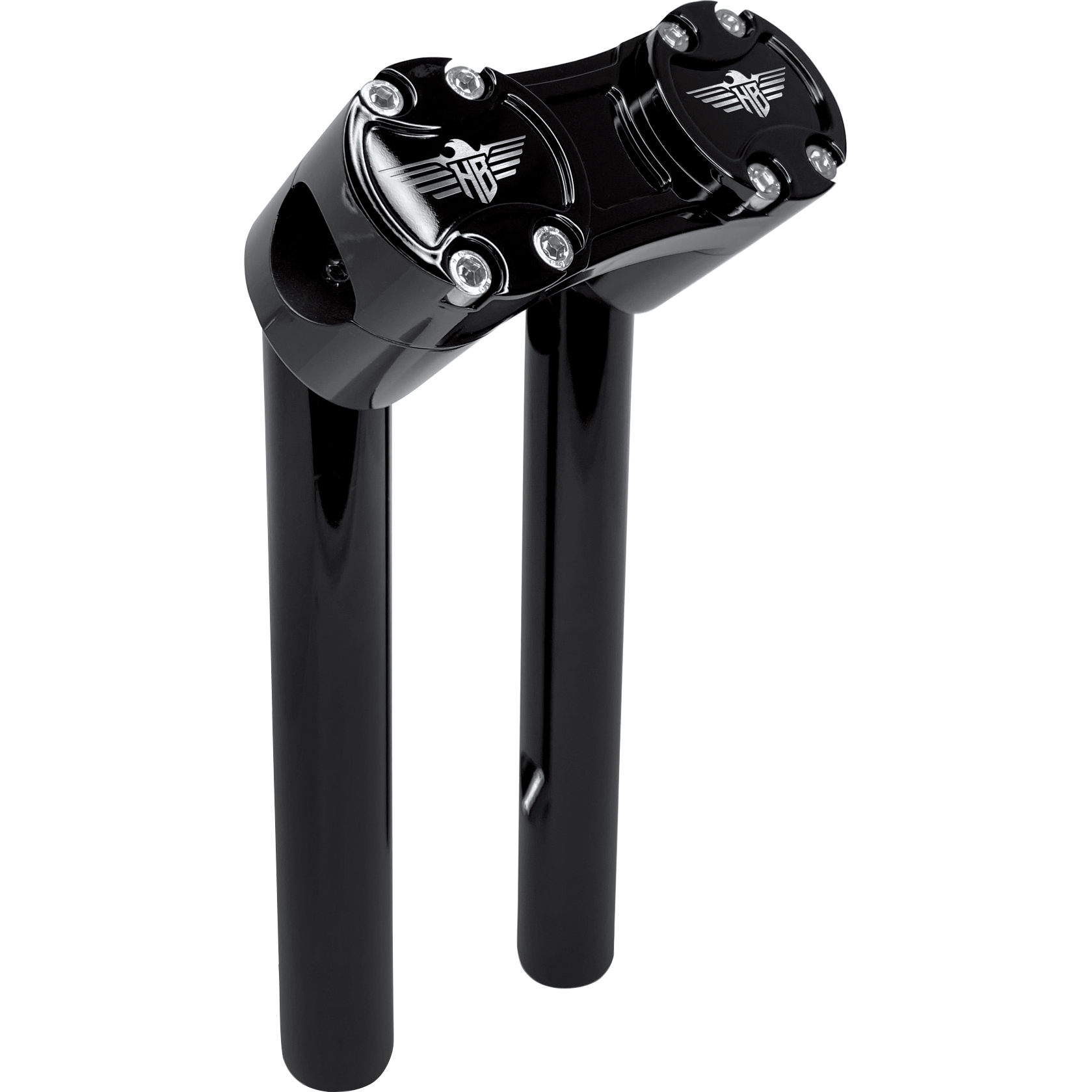 HeinzBikes Clubstyle Pullback Risers für 25,4mm/1" 25cm/10" sil/schwarz - Motorradteile & Ersatzteile - Anbauteile