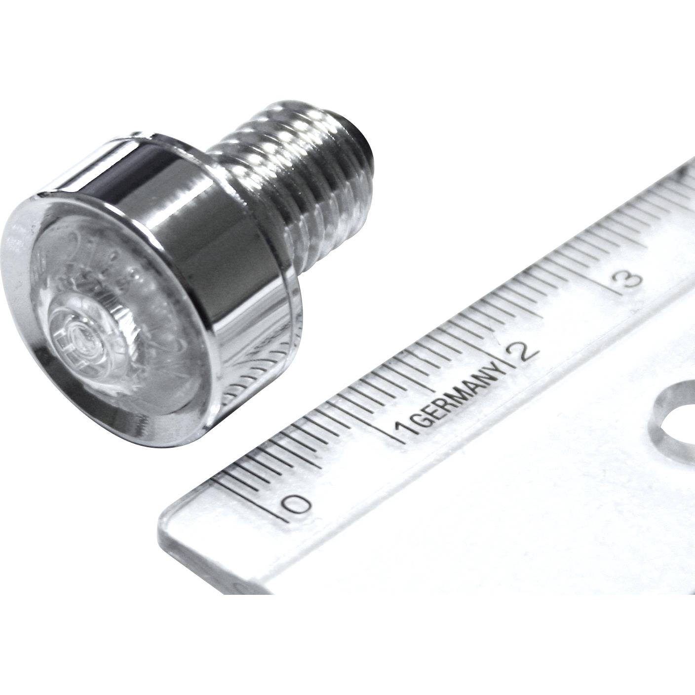Highsider LED Alu Rücklicht Mono Ø18mm M10 chrom, klares Glas - Motorradteile & Ersatzteile - Beleuchtung