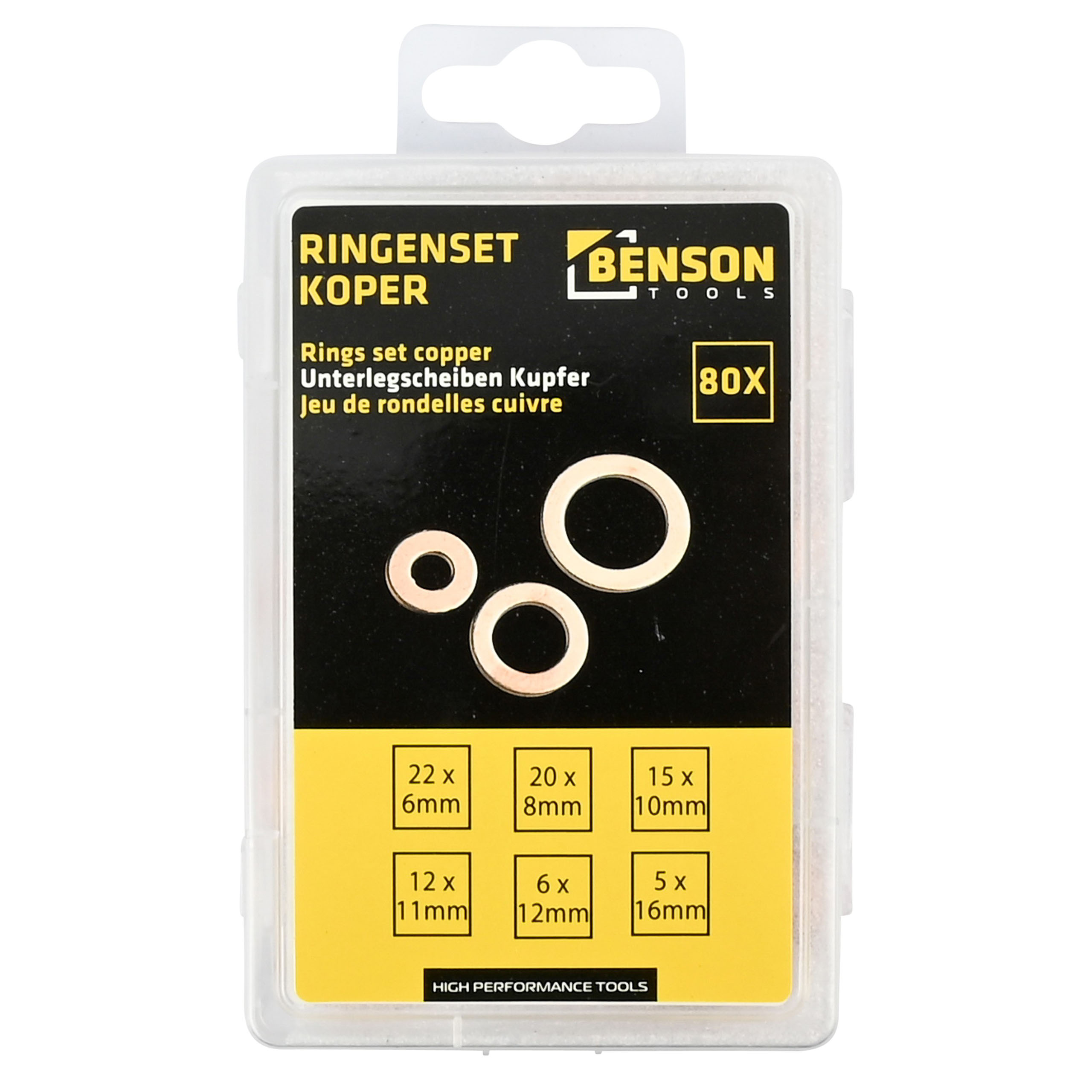 Benson Tools-Kupferring-Set Ölablassschraube verschiedene Größen 80 tlg.-0002231272000000