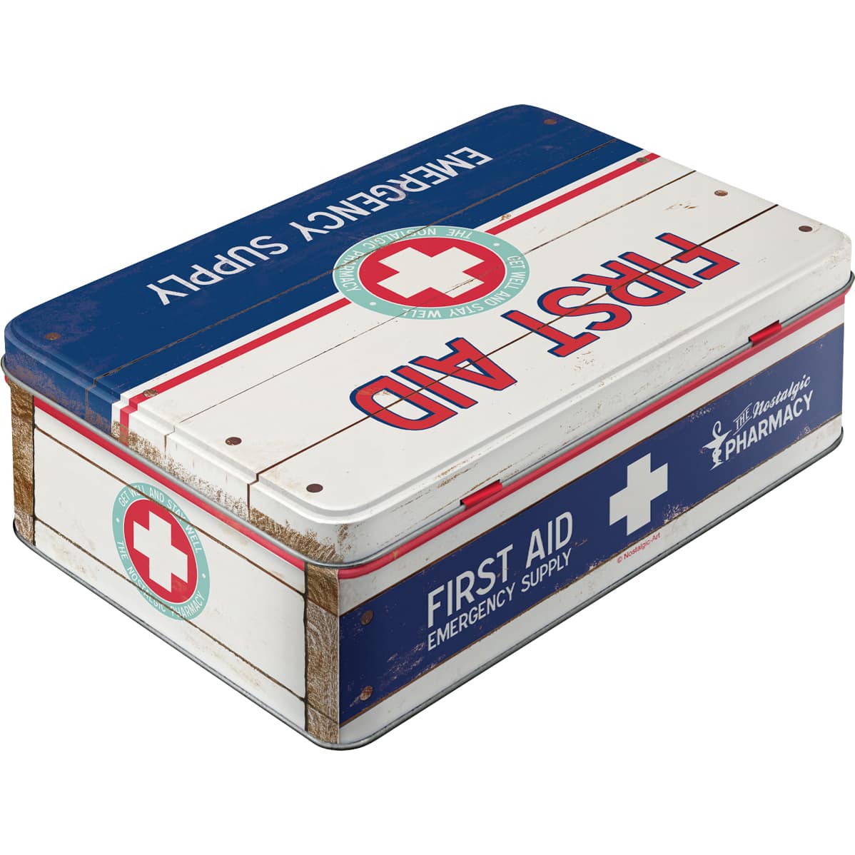 Nostalgic-Art-Vorratsdose Flach First Aid Blue - Emergency Supply-5743101207000209