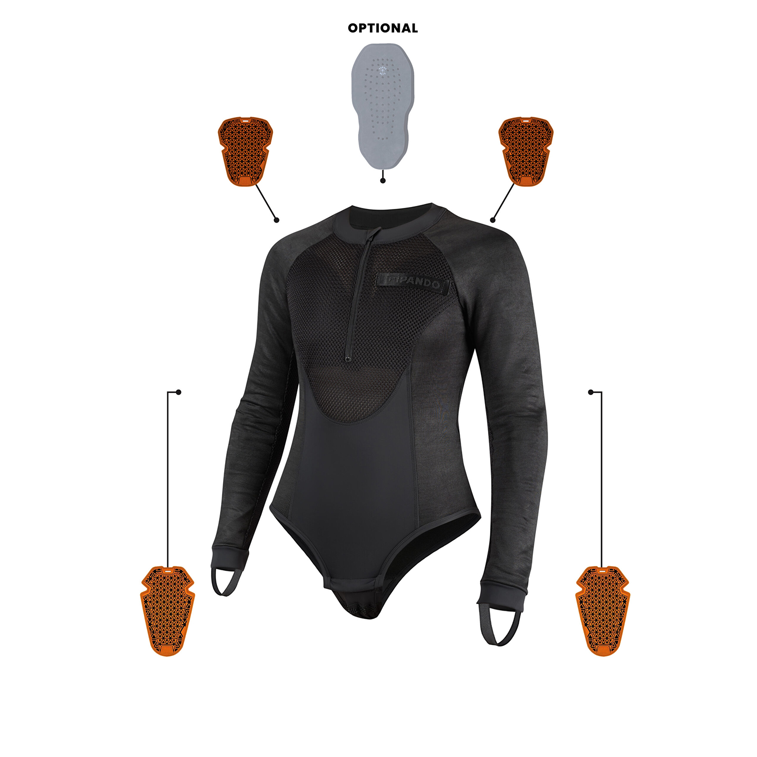 Pando Moto-Bia Gepanzerter Damenbodysuit-0002173002001011