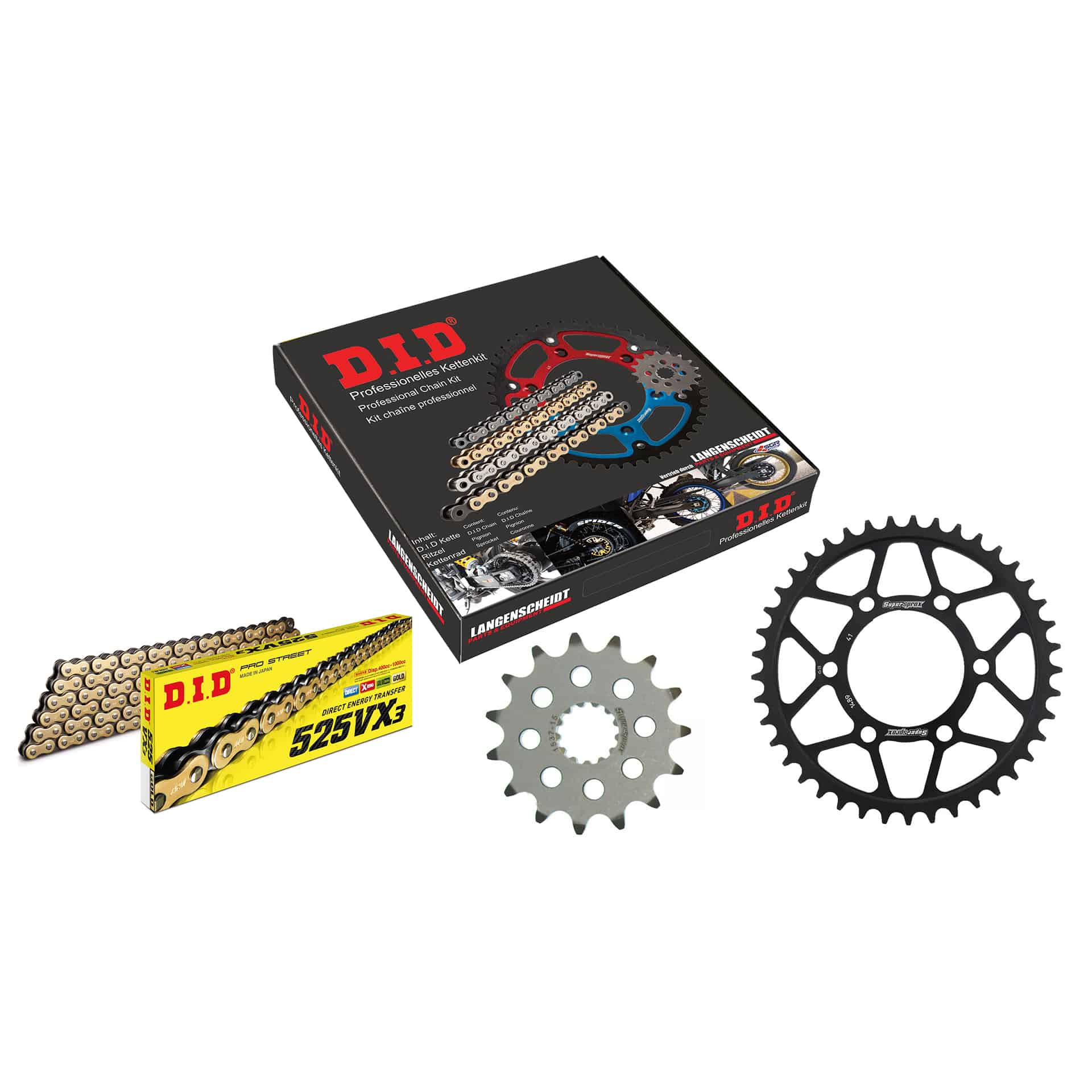 D.I.D. chain kit 525VX3(G&B) rivet X 15/41/112 for Z/Ninja 1000 SX