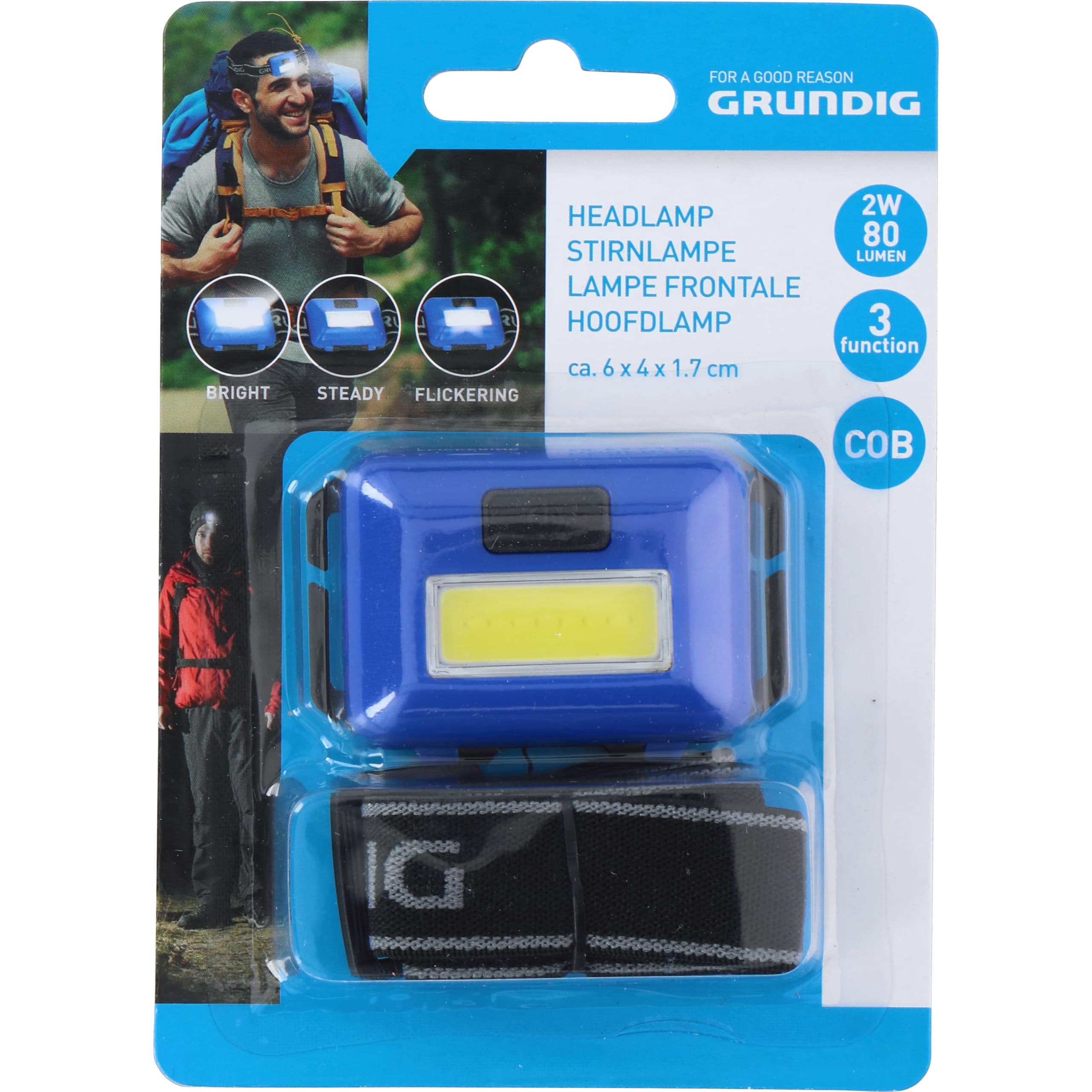 Grundig-Stirnlampe COB 2W 80 Lumen-5744231182001349