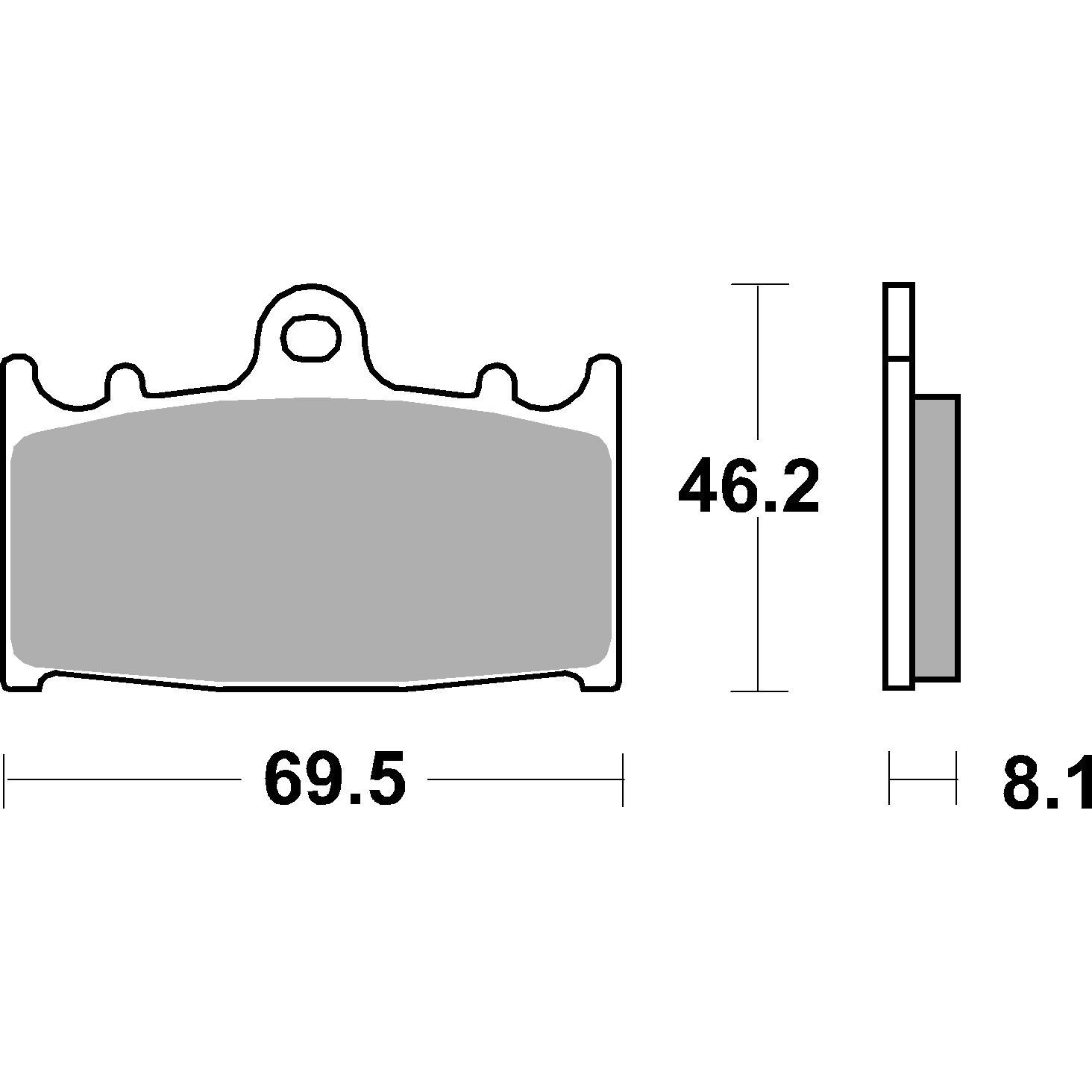 Brembo-Bremsbeläge Sintermetall 07KA13.SA vorne 69,7x46,2x8,1mm-5526141268000610