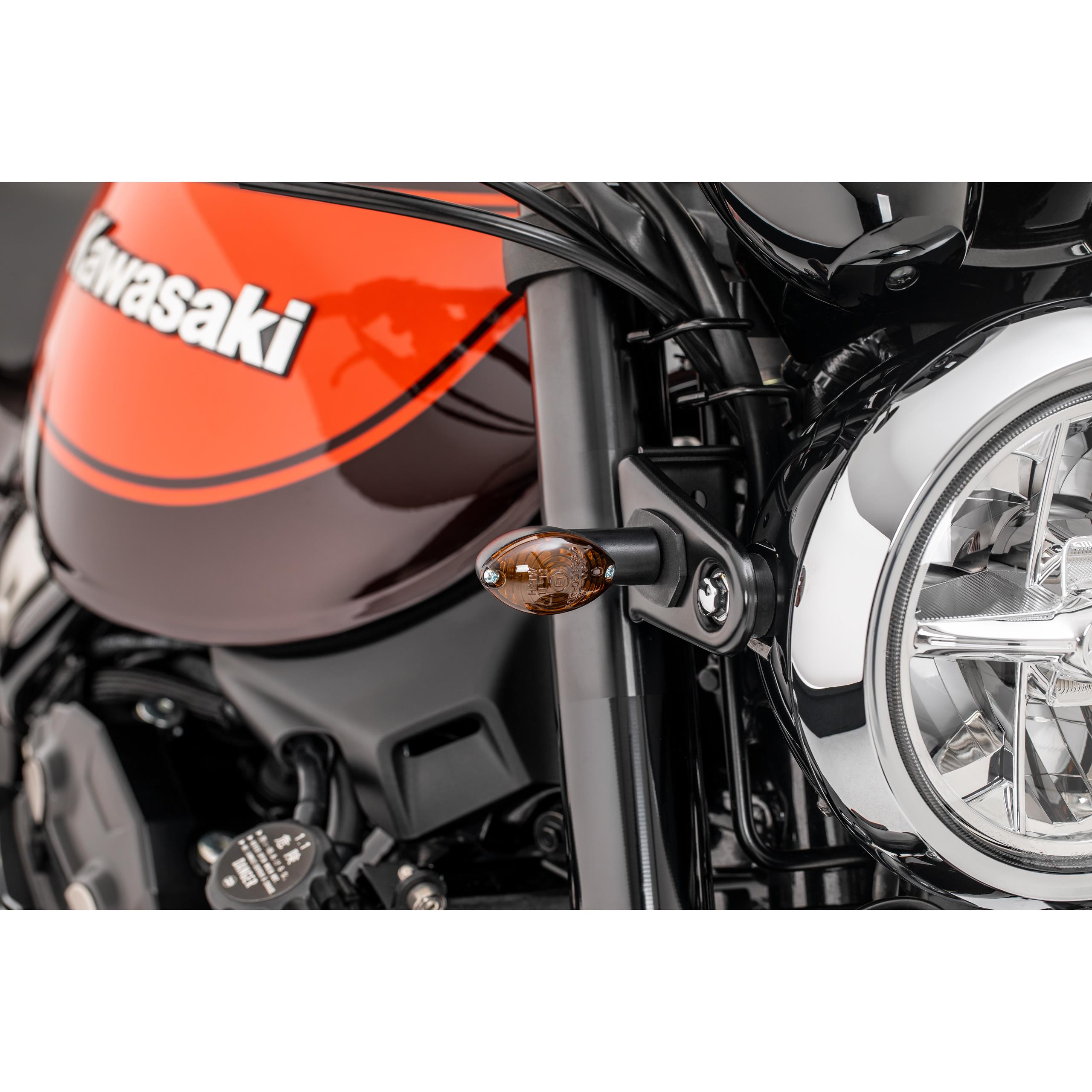 Hashiru Blinker Small 12V/H21 M10 kurz schwarz, getönt VLHR - Motorradteile & Ersatzteile - Beleuchtung