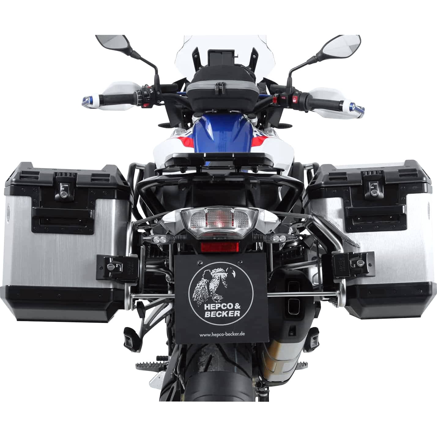 Hepco & Becker Xplorer Cutout Kofferset silber für BMW R 1250 GS - Motorradzubehör - Motorradgepäck