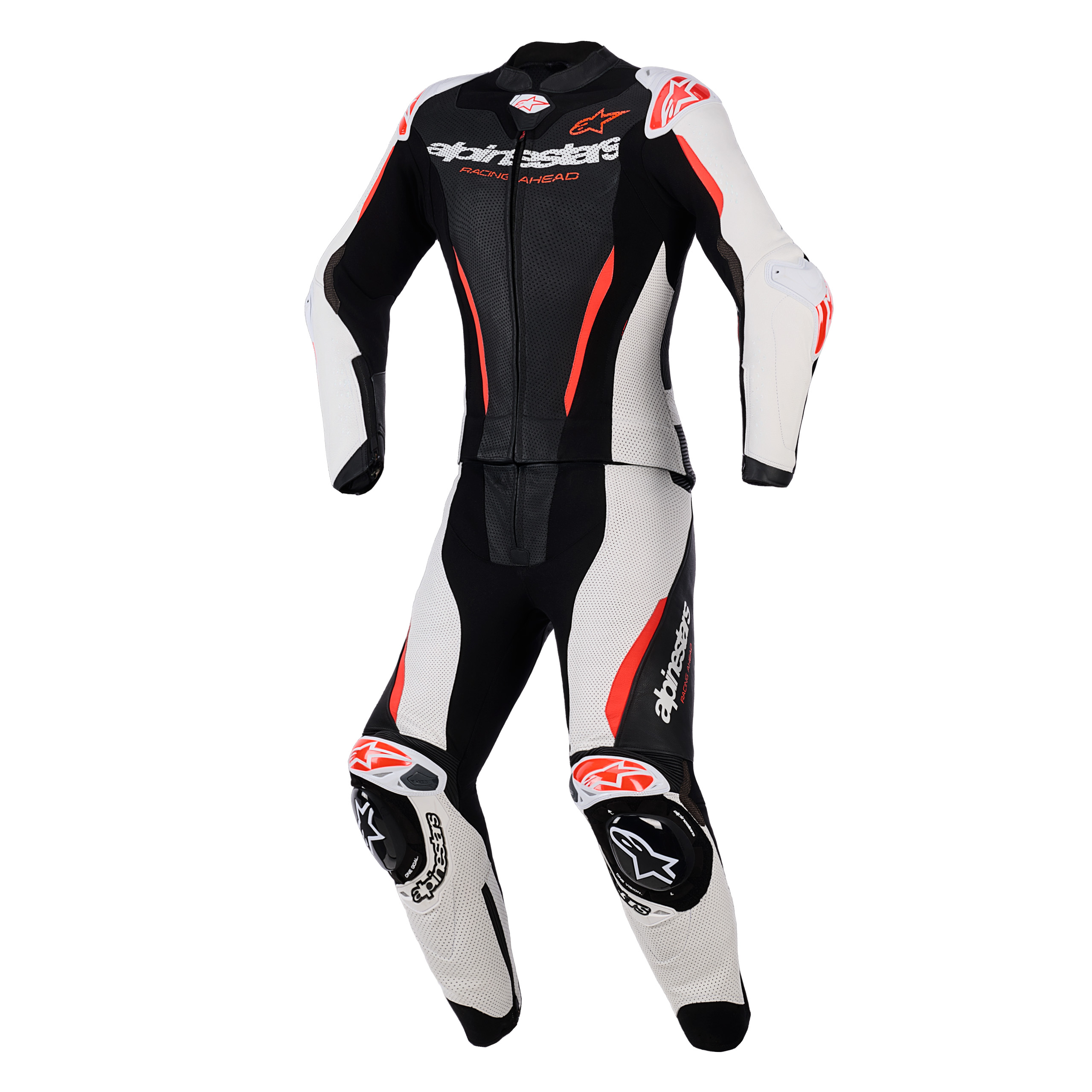Alpinestars-Stella GP-R7 Damen Lederkombi 2-tlg. schwarz/weiß/fluo rot 4-0001717999128302