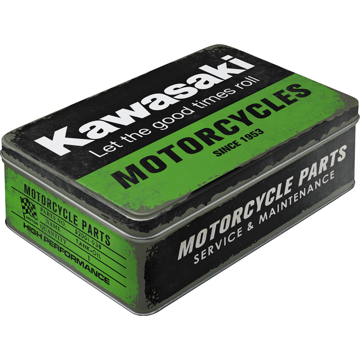 Nostalgic-Art-Vorratsdose Flach "Kawasaki - Motorcycles"-5741081