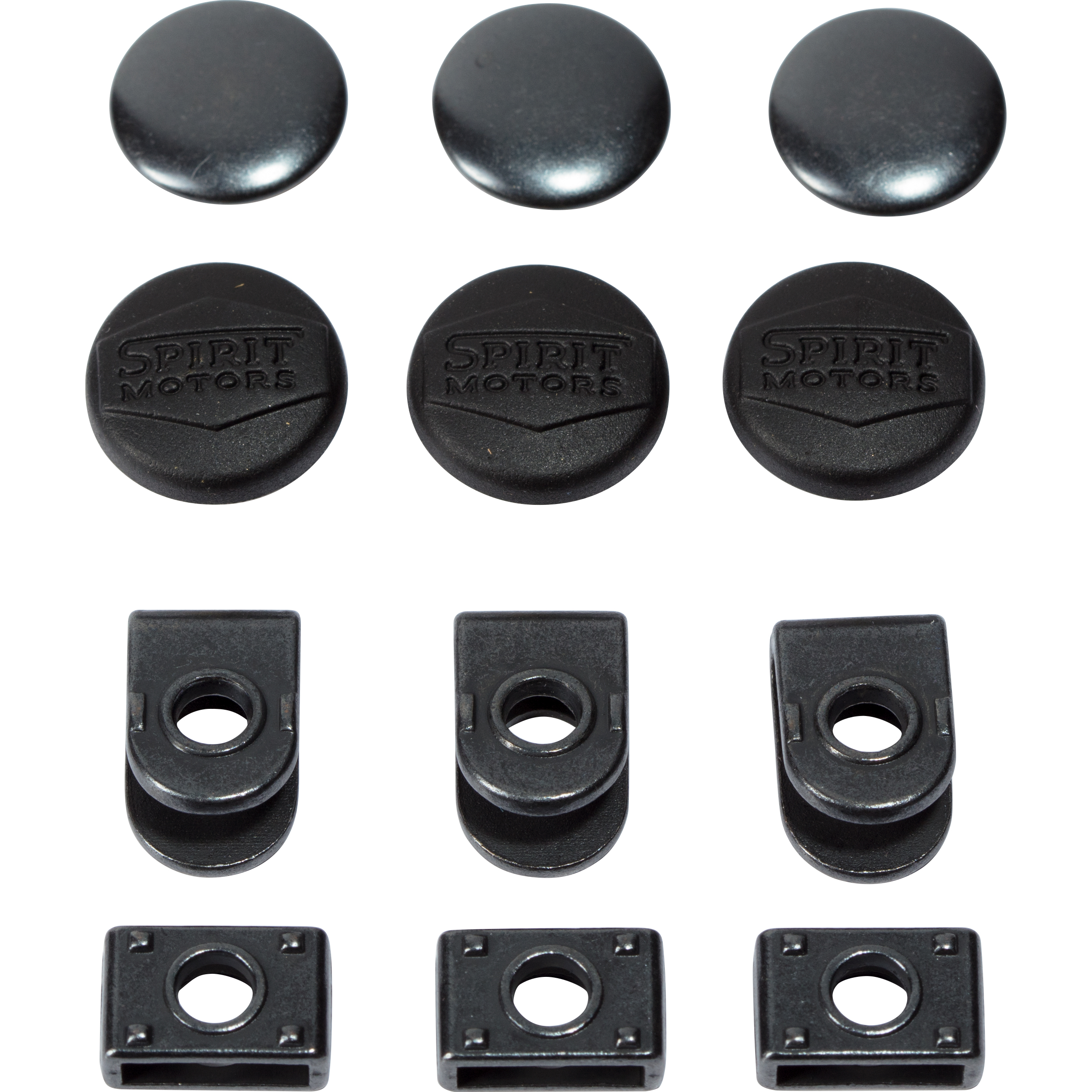 Spirit Motors Hosenknopf mit Haken schwarz (gummi) 16 mm - Motorradbekleidung - Zubehör & Accessoires