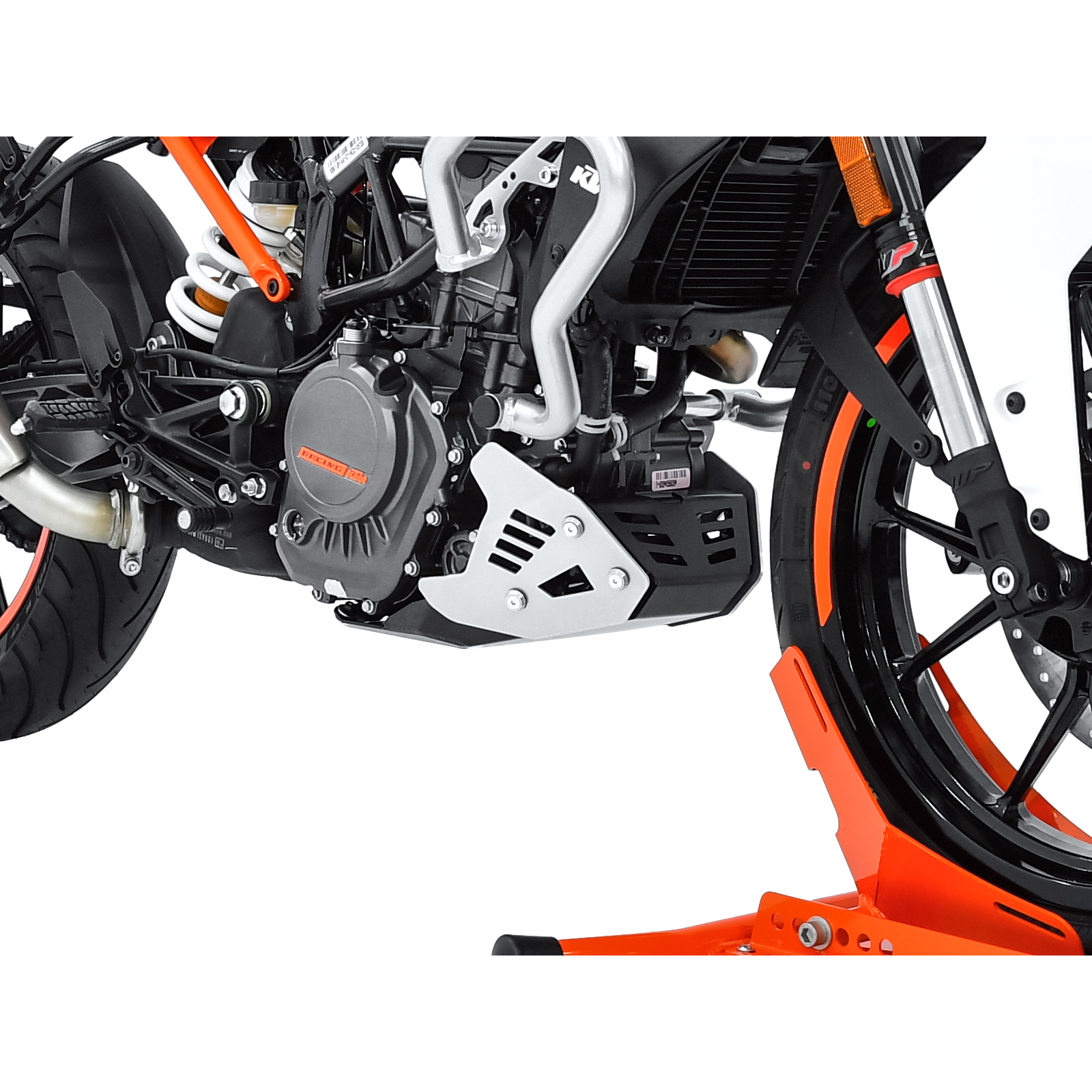 Zieger Motorschutz Alu silber/schwarz für KTM Duke 125 2017- - Motorradteile & Ersatzteile - Verkleidungen & Abdeckungen