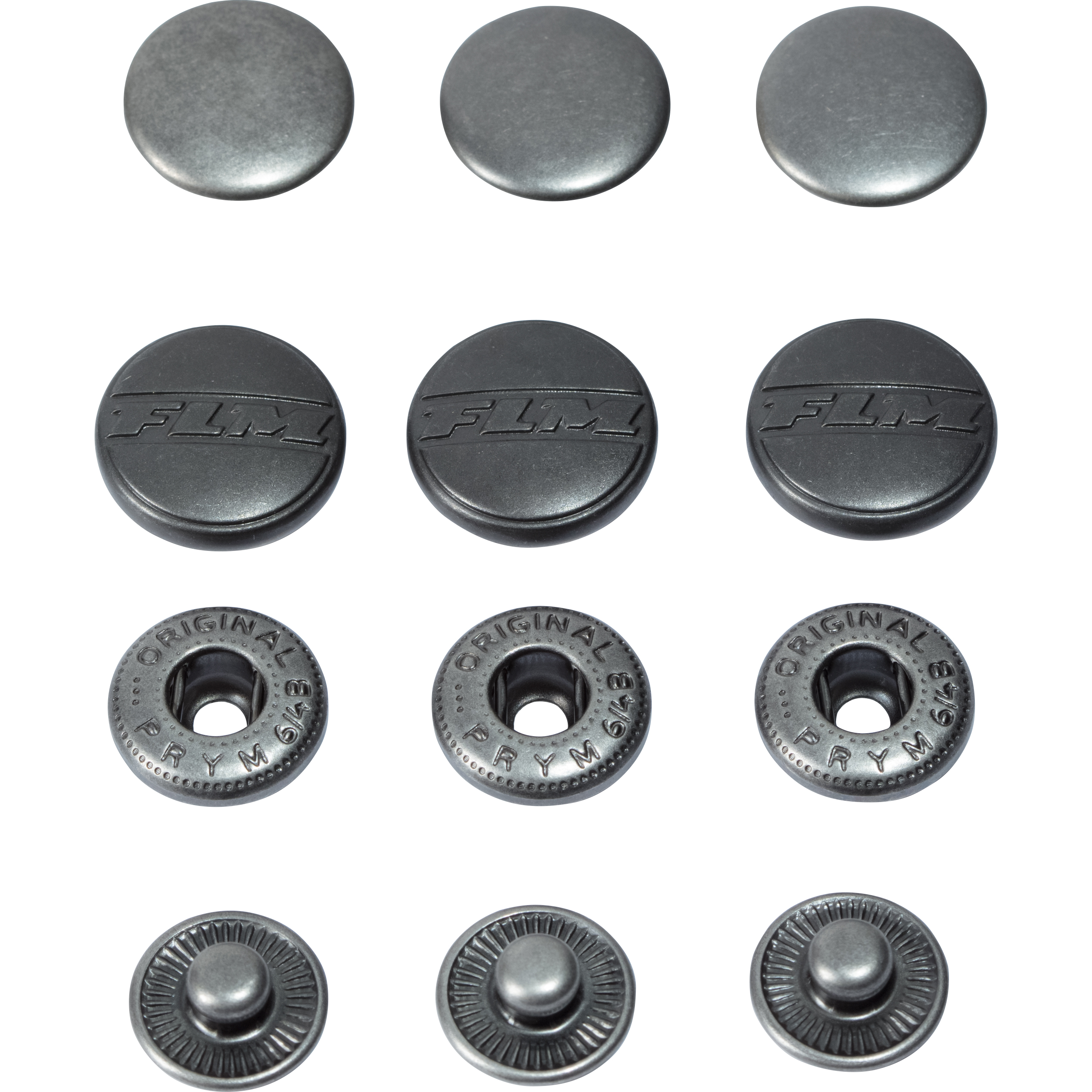 FLM Druckknopf anthrazit 16 mm - Motorradbekleidung - Zubehör & Accessoires