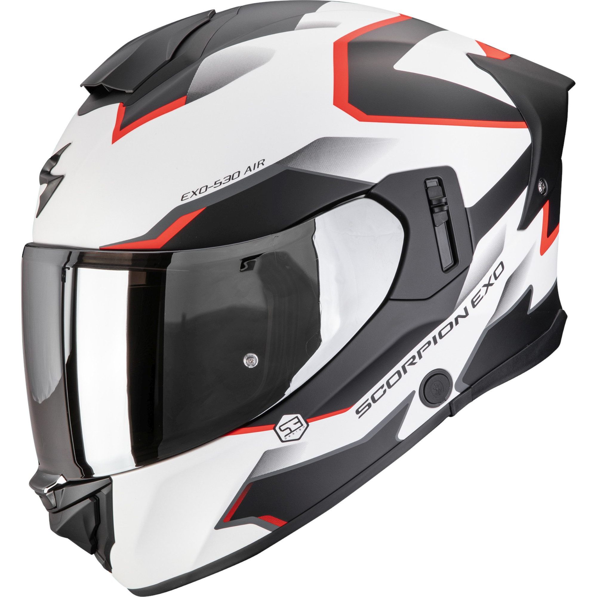 Scorpion EXO 530 Air Clip mattweiß/rot M - Helme & Brillen - Motorradhelme