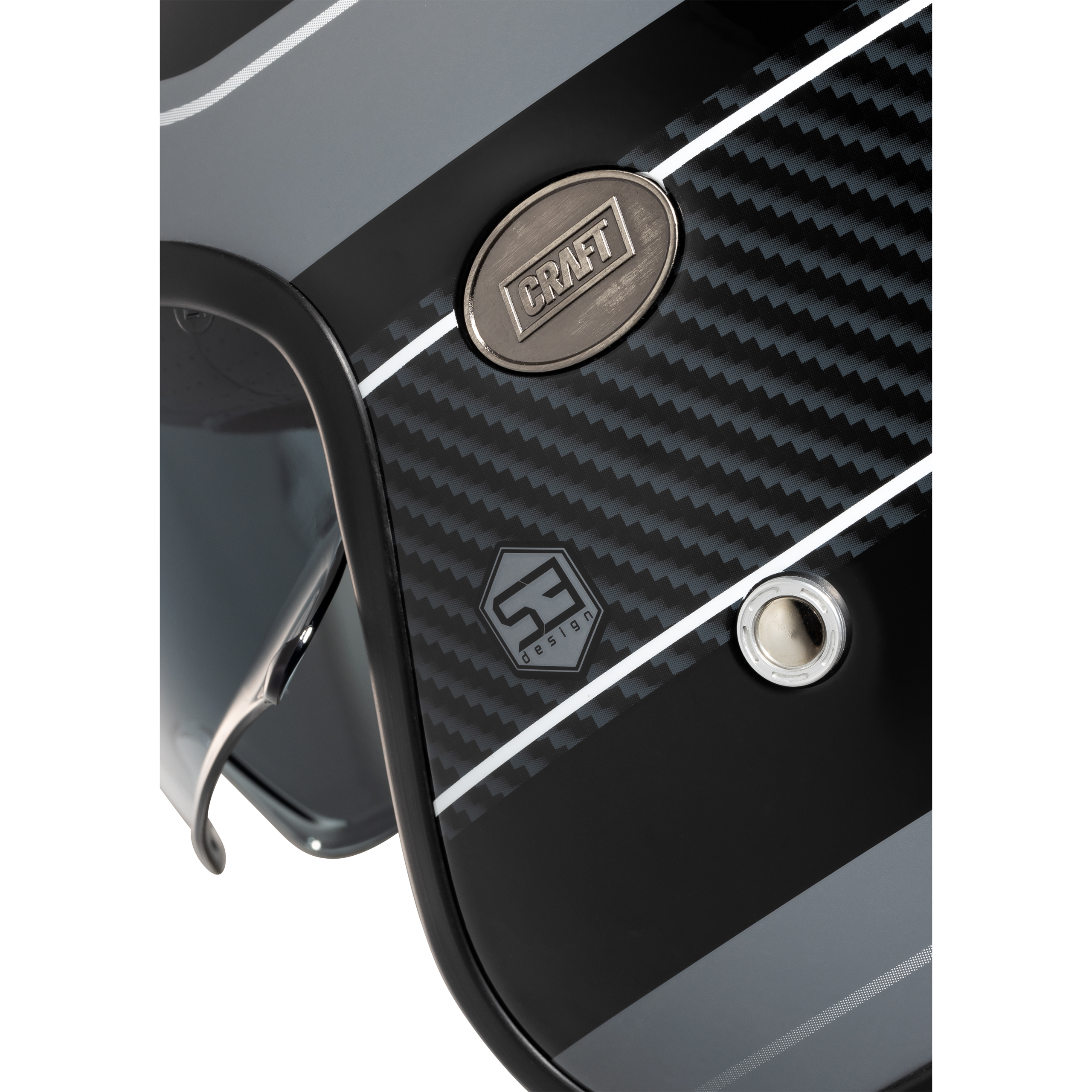 Craft-Fiberglas Jethelm Classic SV silber Dekor #24 M-4905501999028009