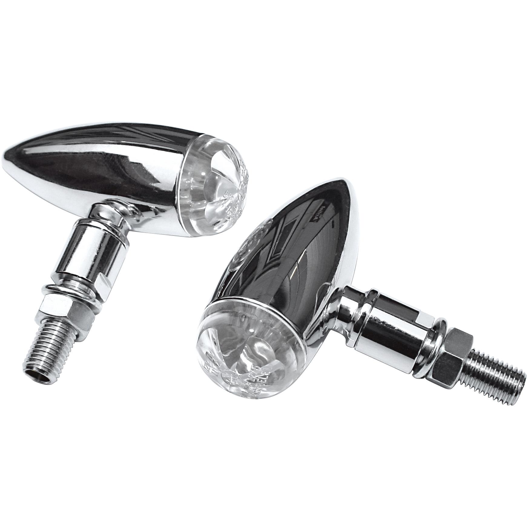Highsider-LED Blinkerpaar Micro-Bullet M10 Alu Ø31mm chrom, klar-5705321020000731