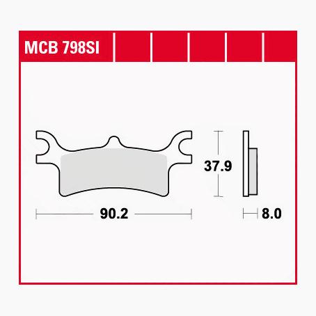 TRW Lucas Bremsbeläge Sintermetall Offroad MCB798SI 90,2x37,9x8mm - Motorradteile & Ersatzteile - Bremsen