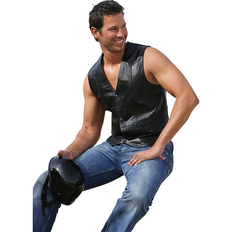 Spirit Motors-Lederweste 1.0, geknöpft schwarz 4XL-8002651999001014