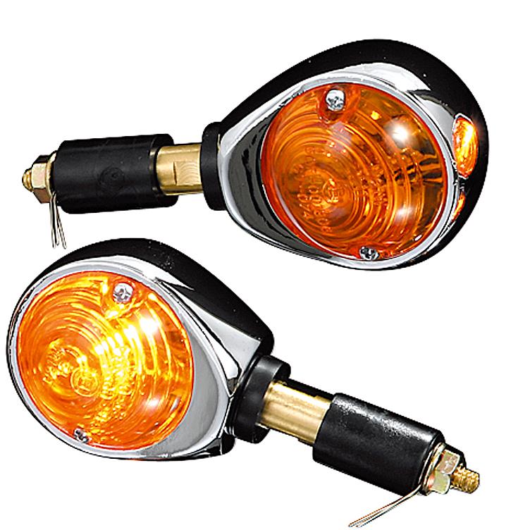 HIGHSIDER smart Lenkerendenblinkerpaar Ochsenauge 12V/H21 chrom, gelb - Motorradteile & Ersatzteile - Beleuchtung