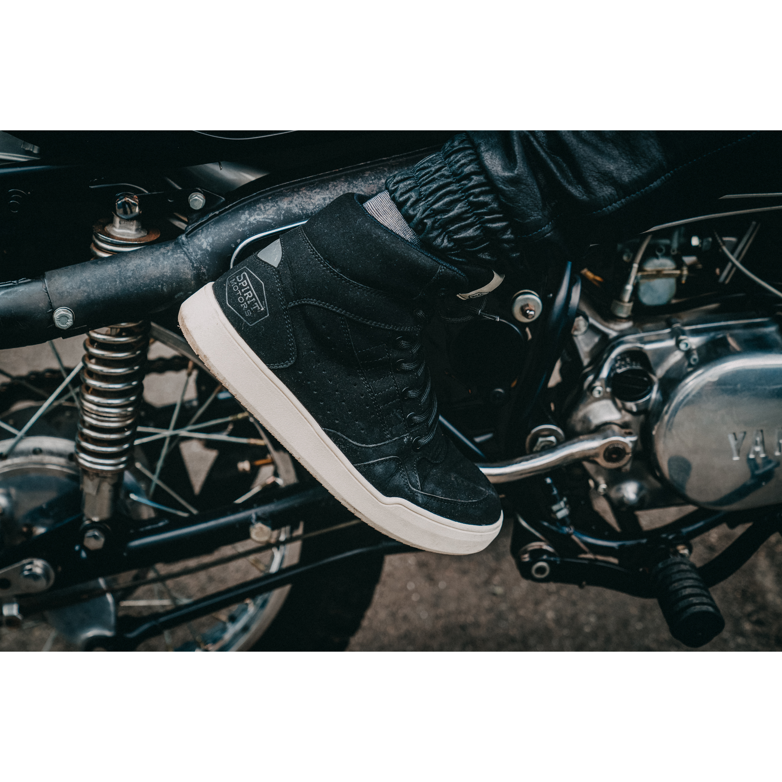 Spirit Motors-Billy Winker Motorradschnürstiefel kurz schwarz-3006661999001