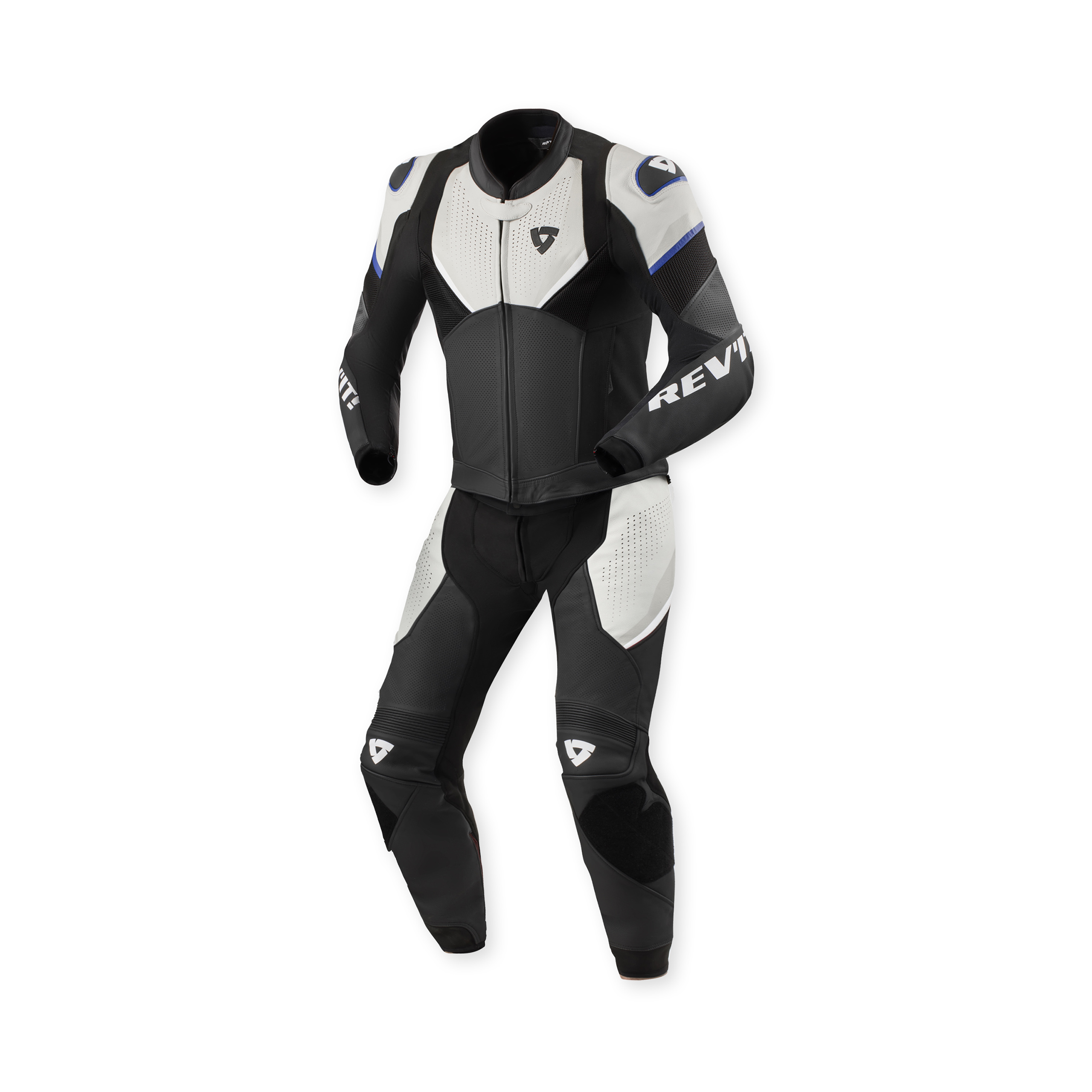 REV'IT! Beta 2 Lederkombi 2-tlg. schwarz/hellgrau 52 - Motorradbekleidung - Motorradkombis