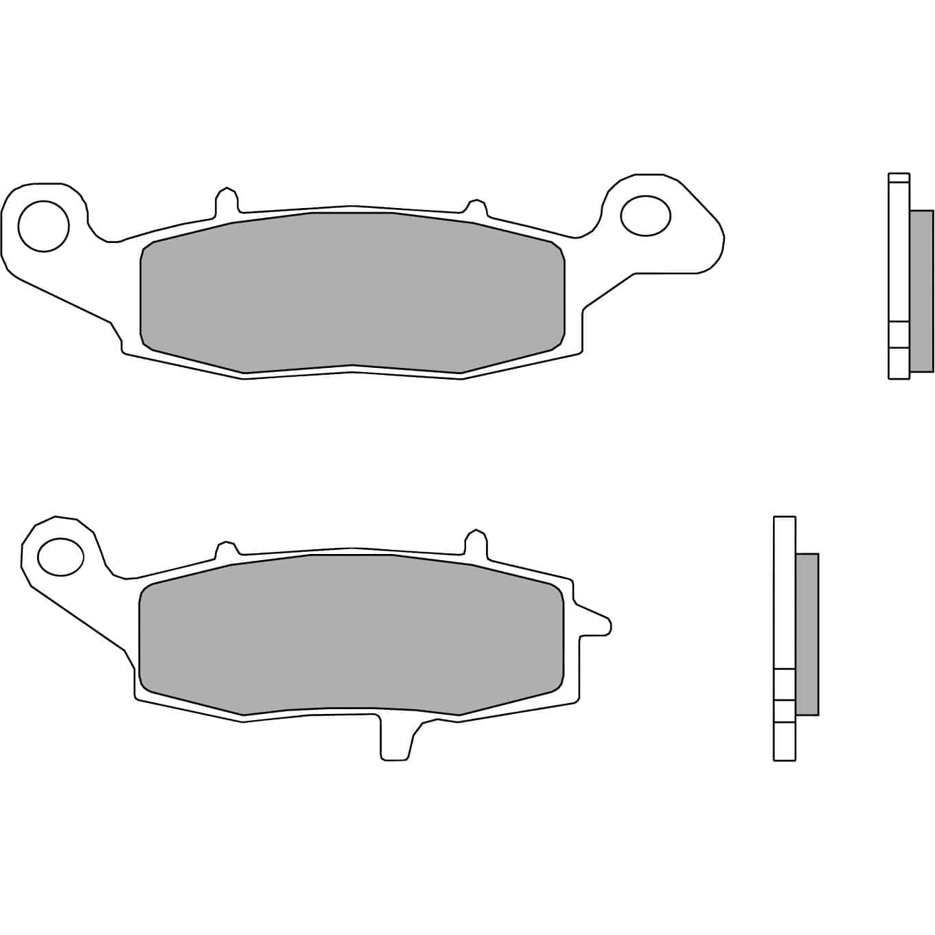 Brembo Bremsbeläge organisch 07KA19.07 133,5/109,2x37,4/44,4x8,3mm - Motorradteile & Ersatzteile - Bremsen - Farbe: Neutral