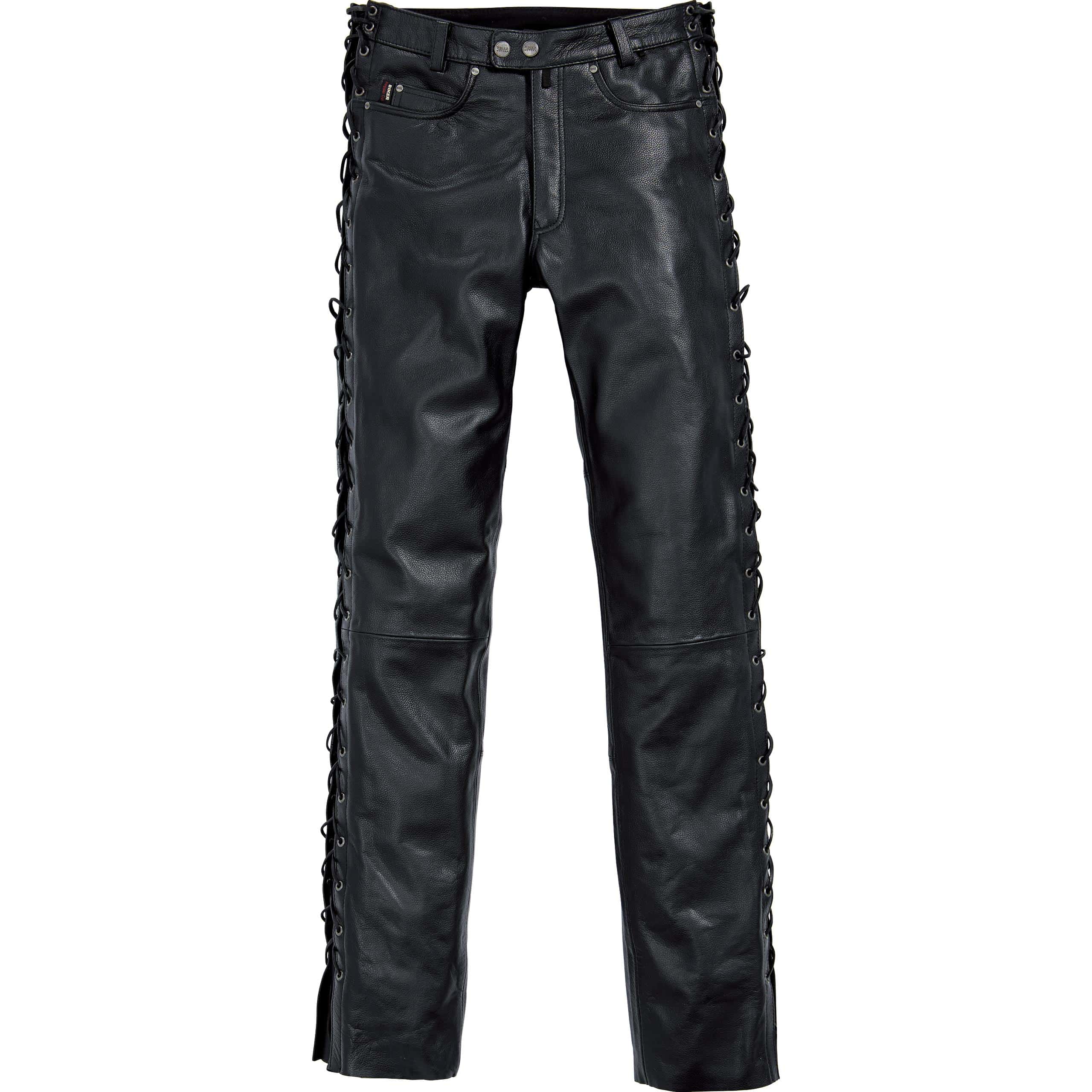 Spirit Motors-Schnür-Lederhose 1.0 schwarz-1101731003001
