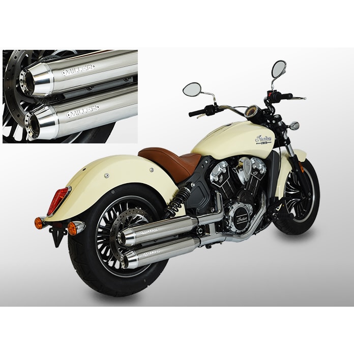 Miller Exhaust Auspuff Paar Tapered poliert/poliert für Scout/Bobber 17-20 - Motorradteile & Ersatzteile - Auspuff