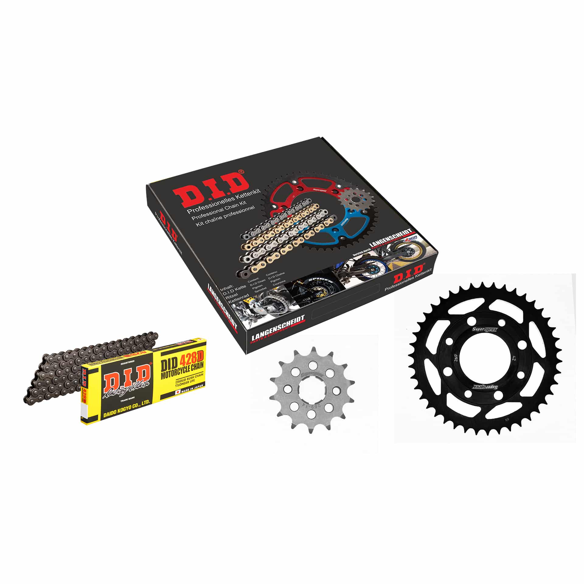 D.I.D. kit chaîne 428D clip 14/42/126 pour Daelim VS 125 1997-2003