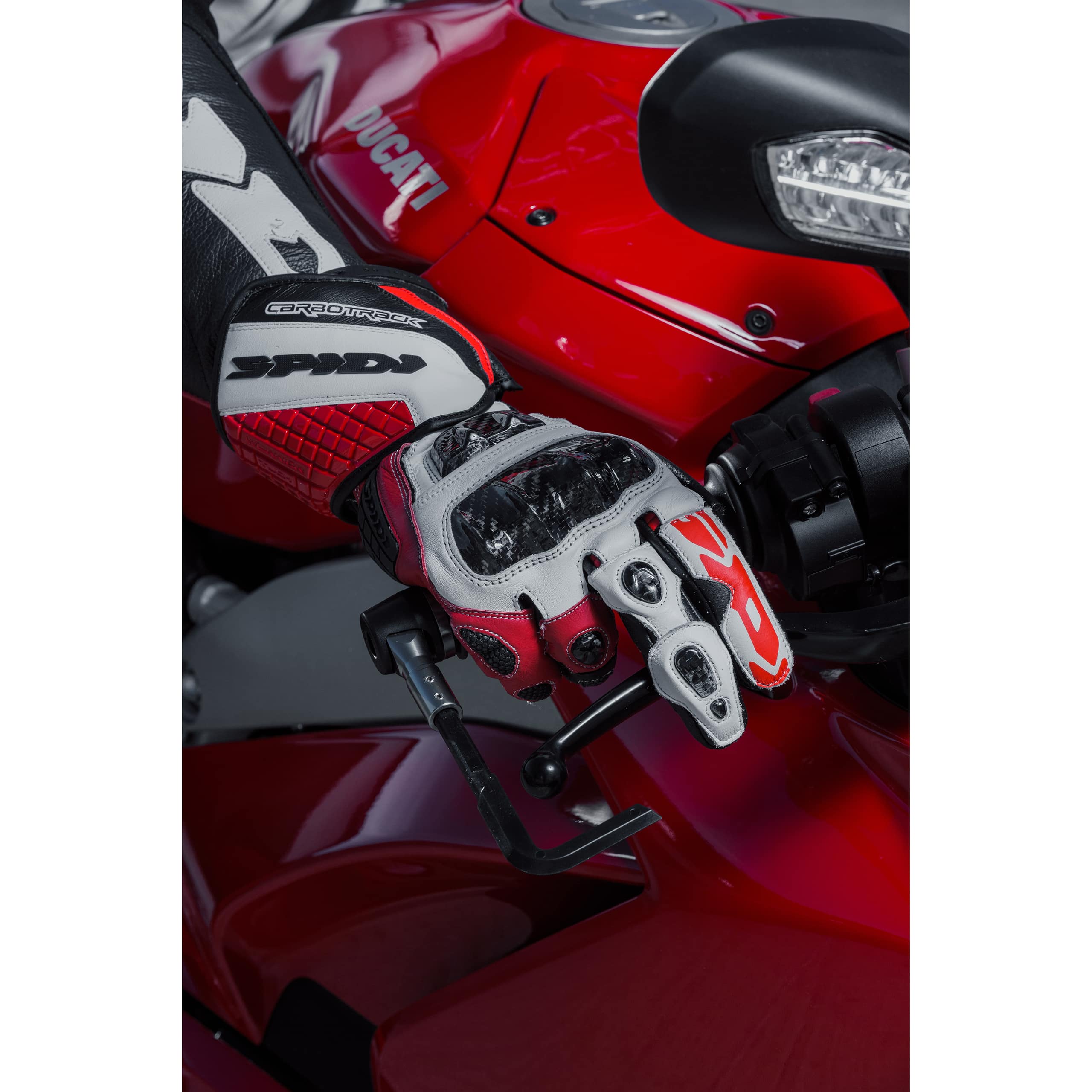 SPIDI-Carbo Track Evo Lederhandschuh lang rot XXL-3117041006002012