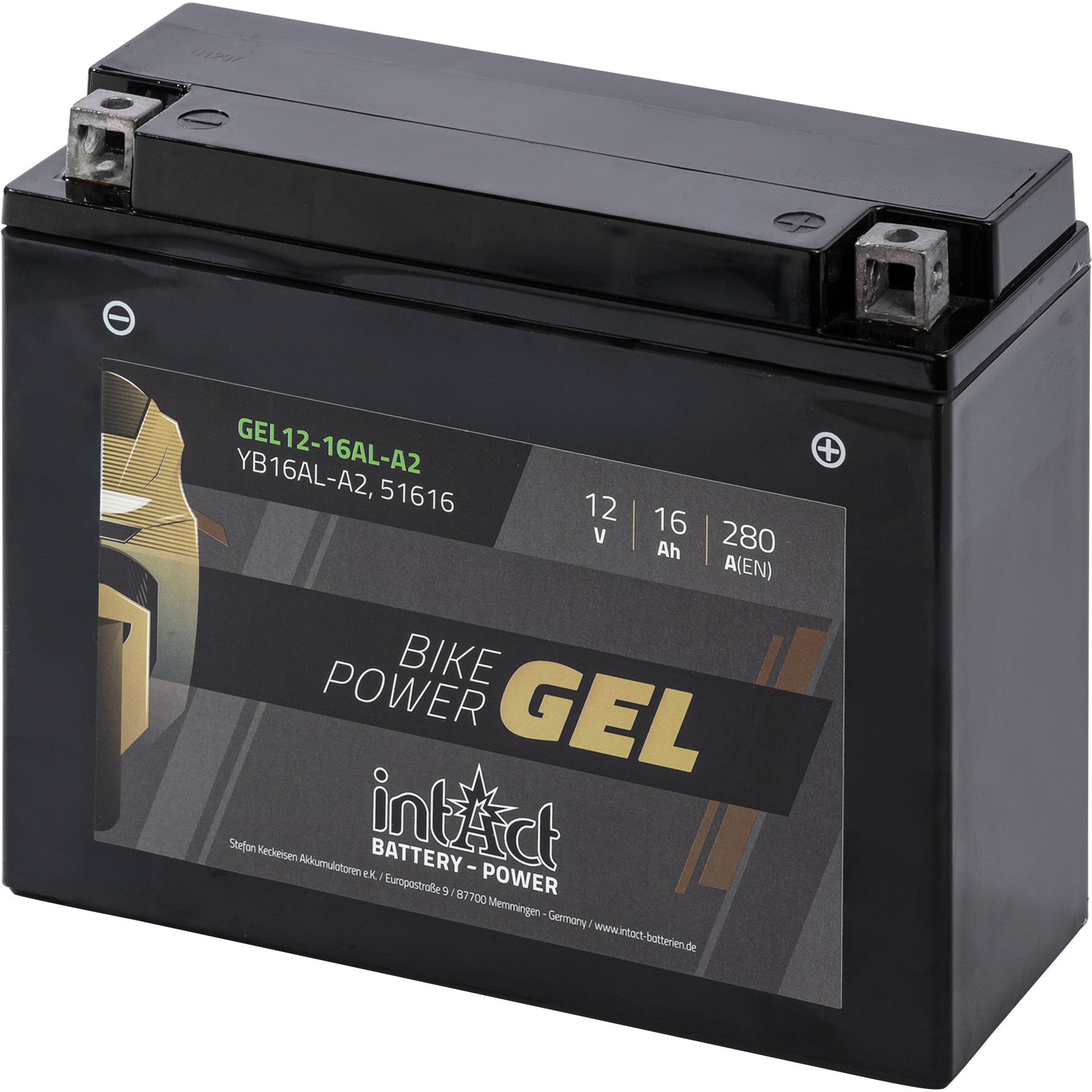 intAct Batterie Bike Power Gel geschlossen GEL12-16AL-A2 12V, 16Ah - Motorradteile & Ersatzteile - Batterien