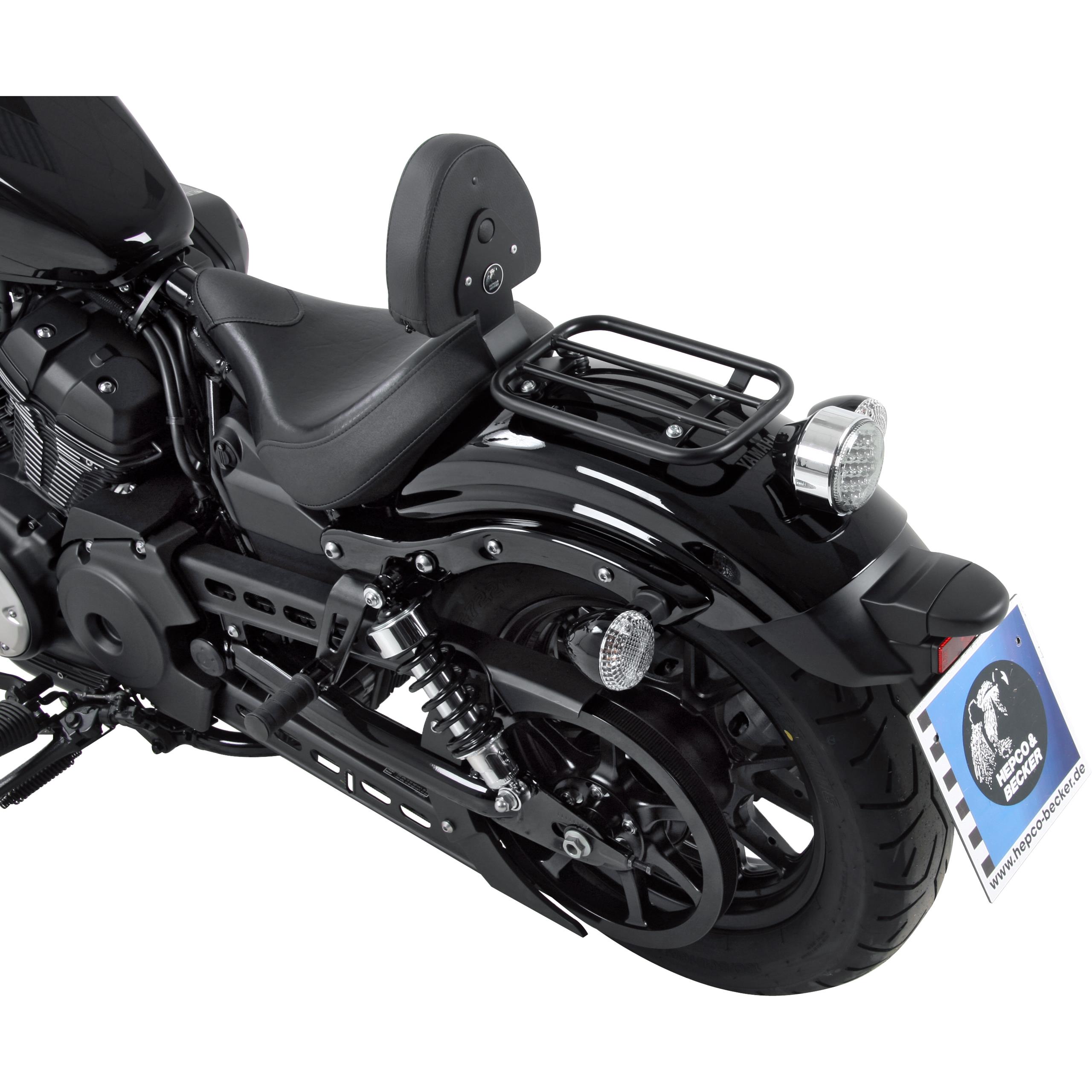 Hepco & Becker Solorack mit Rückenpolster schwarz für Yamaha XV 950 /R Bolt - Motorradzubehör - Motorradgepäck