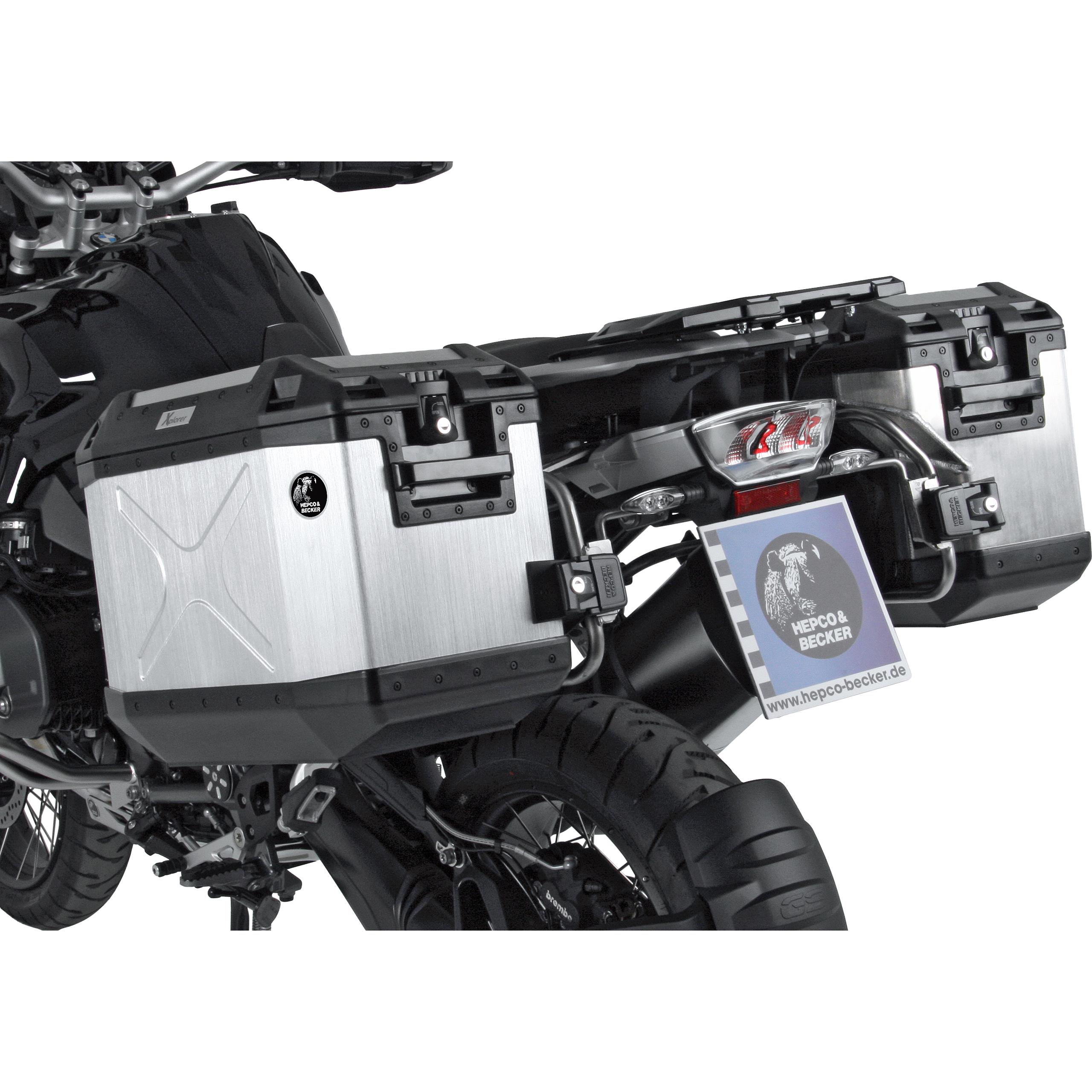 Hepco & Becker Xplorer Cutout Kofferset silber für BMW F 850 GS Adventure - Motorradzubehör - Motorradgepäck
