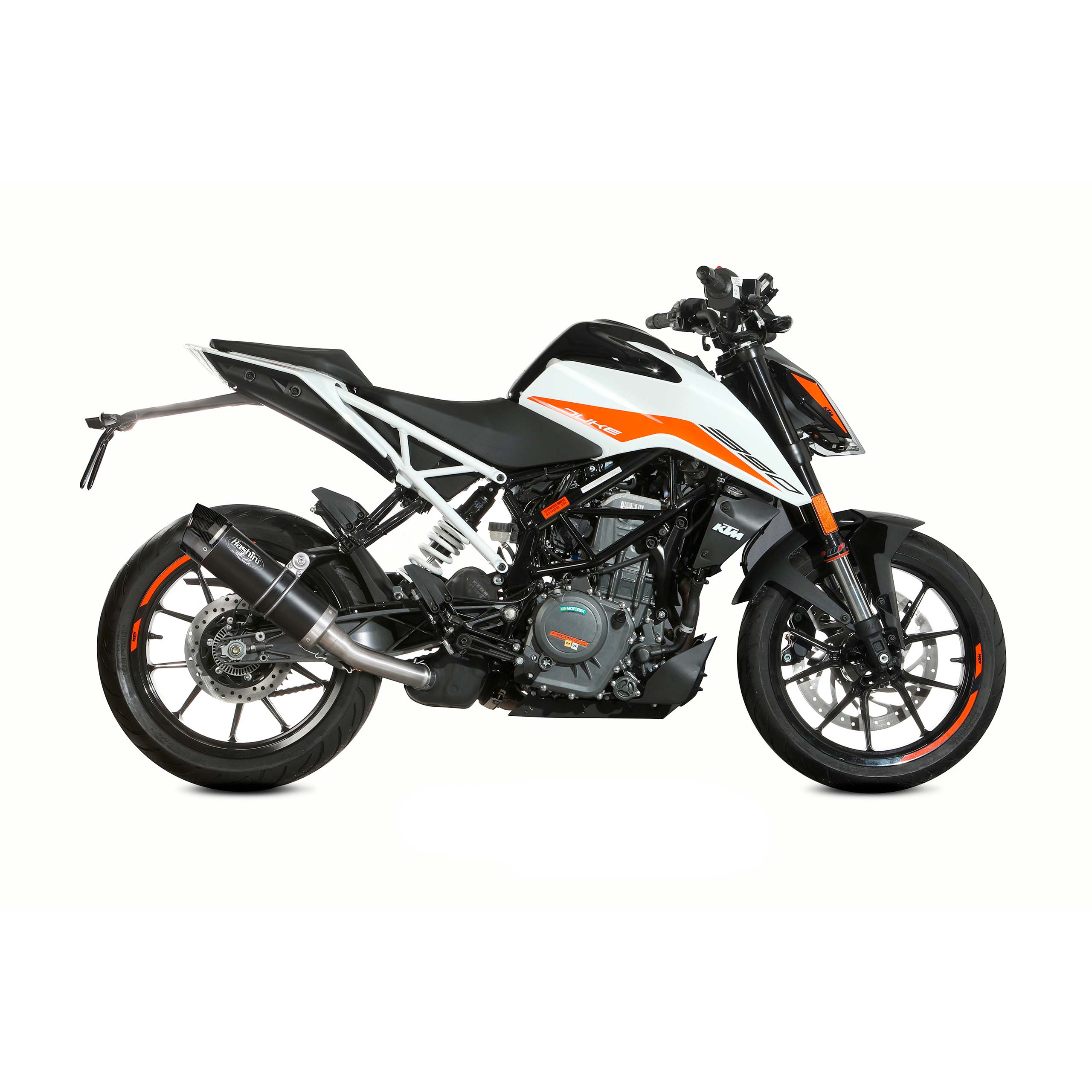 Hashiru-Auspuff ST06 schwarz/carbon für KTM Duke 125/390 2021-2023-0000575003000025