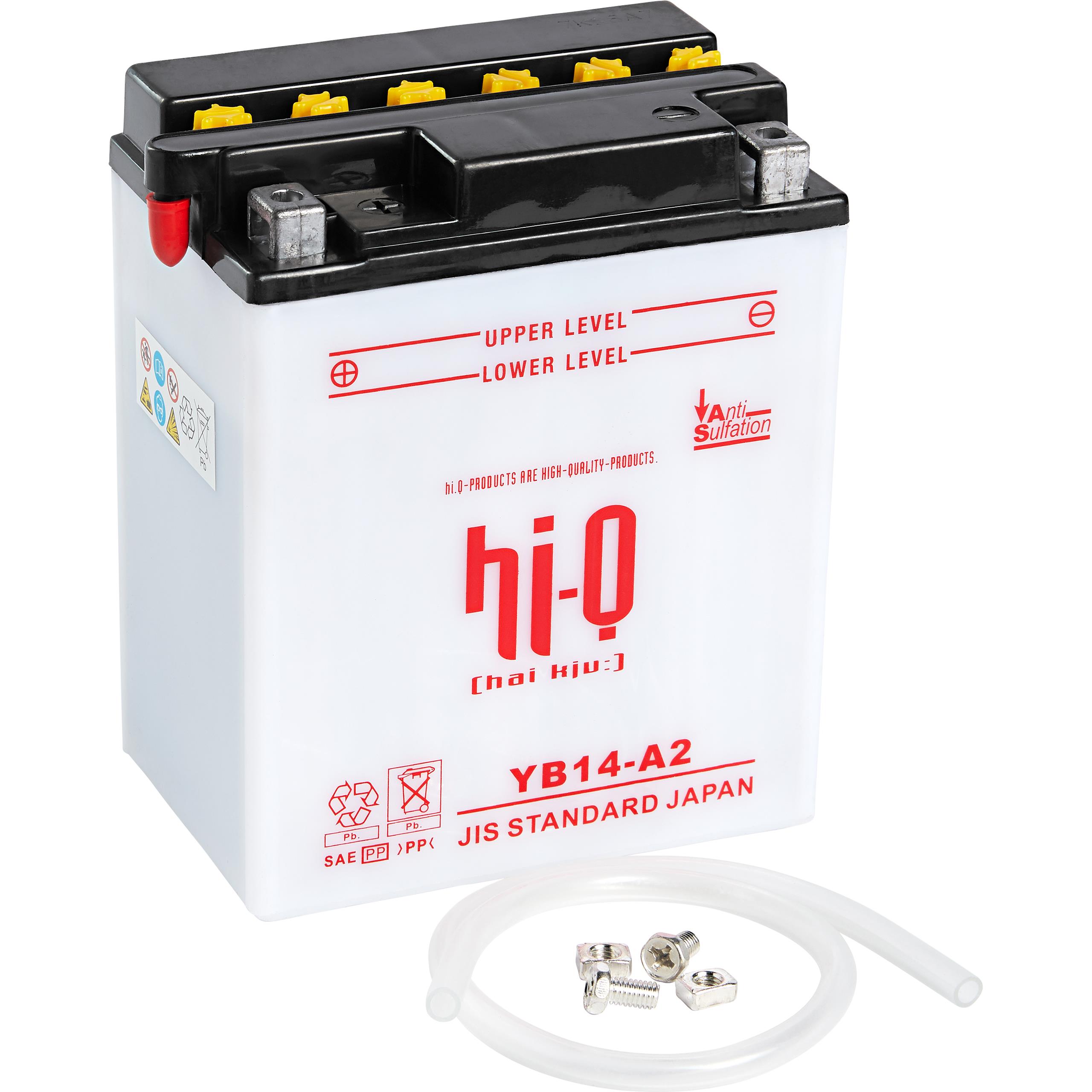 Hi-Q Batterie inkl. Säure YB14-A2, 12V, 14 Ah, 900ml - Motorradteile & Ersatzteile - Batterien
