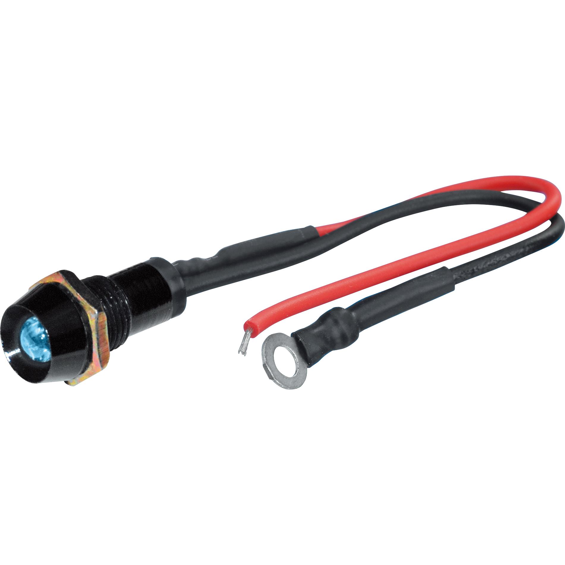 FOLIATEC LED Einbaukontrollleuchte M8 schwarz/blau - Motorradteile & Ersatzteile - Beleuchtung