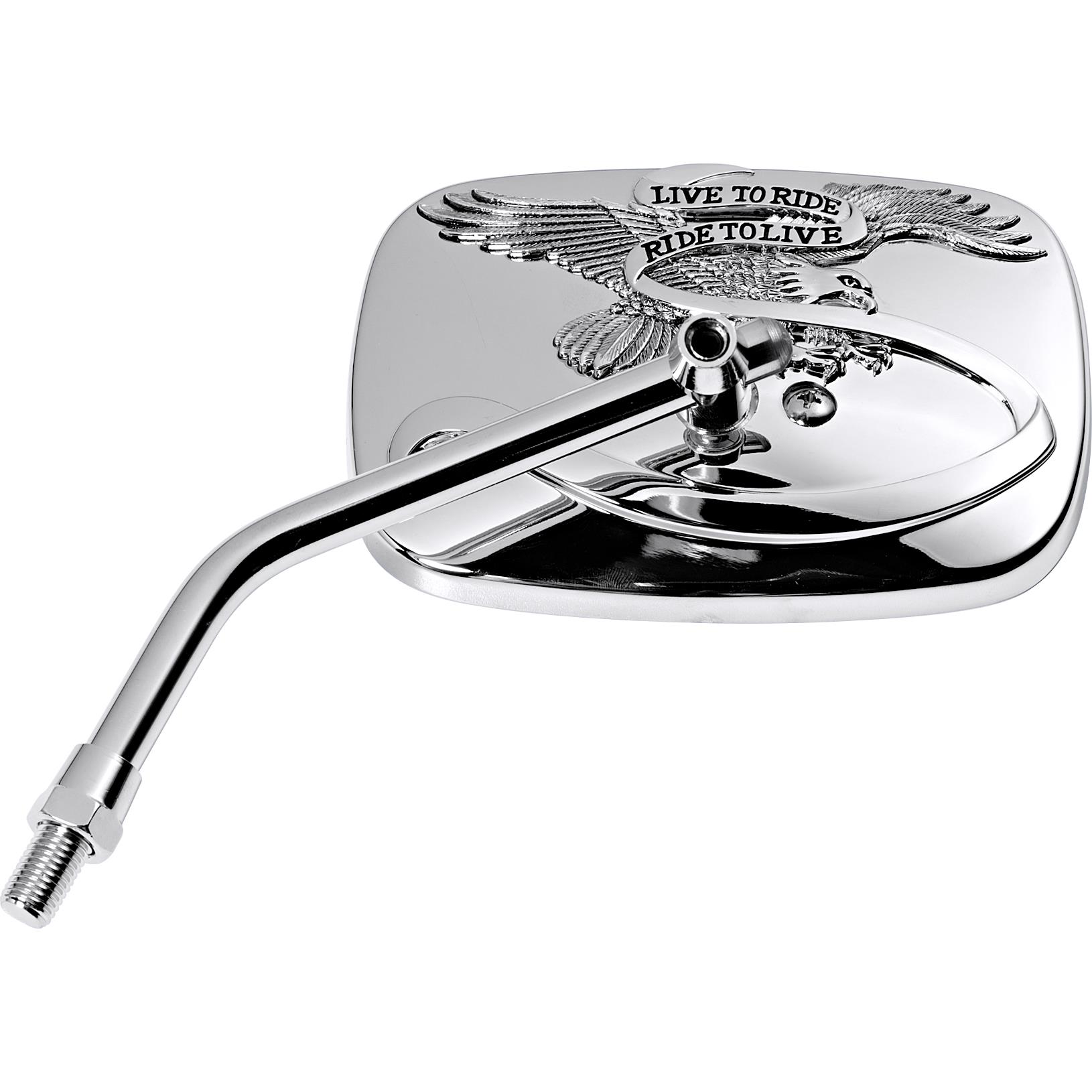 Hashiru Lenkerspiegel M10x1,25R ST03 eckig chrom - Motorradteile & Ersatzteile - Motorradspiegel