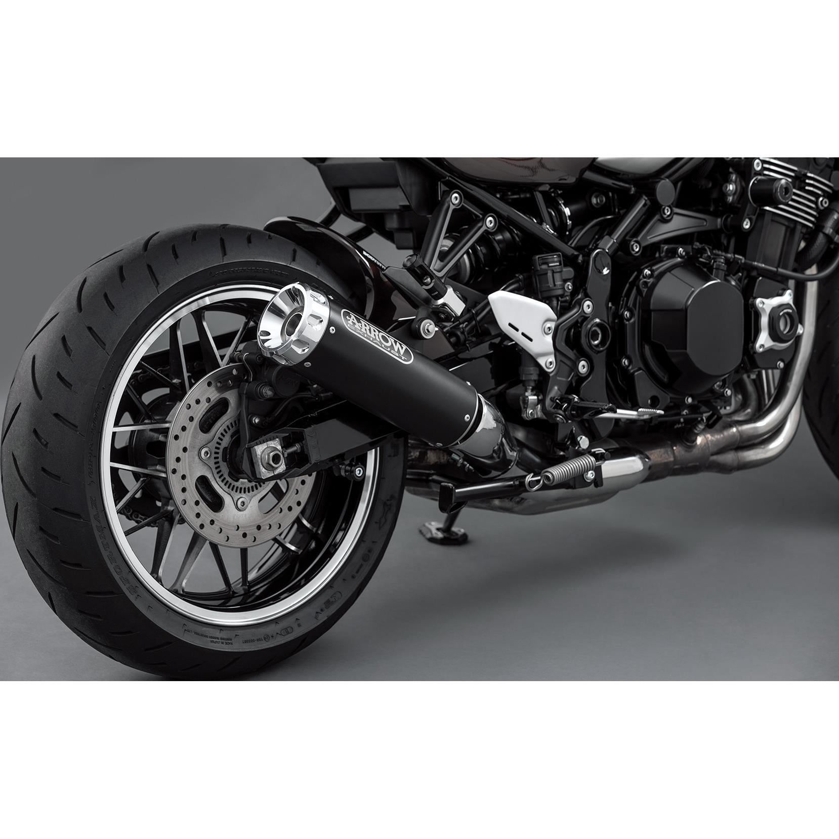 Arrow Exhaust Auspuff Rebel 74506RBA schwarz/Alu für Kawa Z 900 RS 18-24 - Motorradteile & Ersatzteile - Auspuff