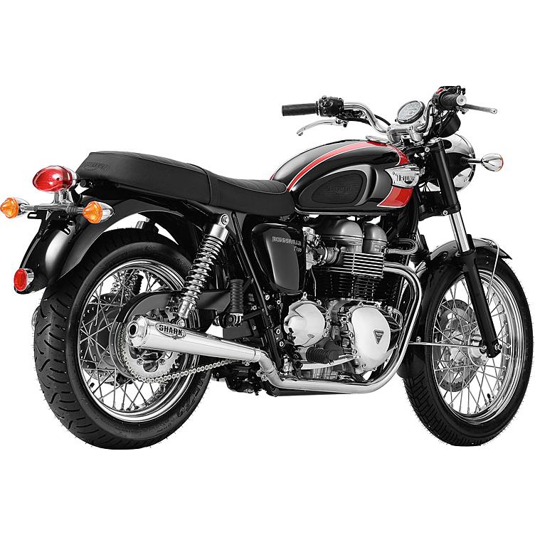 Shark exhaust-Auspuffpaar Retro poliert für Triumph Bonneville /T100 01-15-5706091000025020