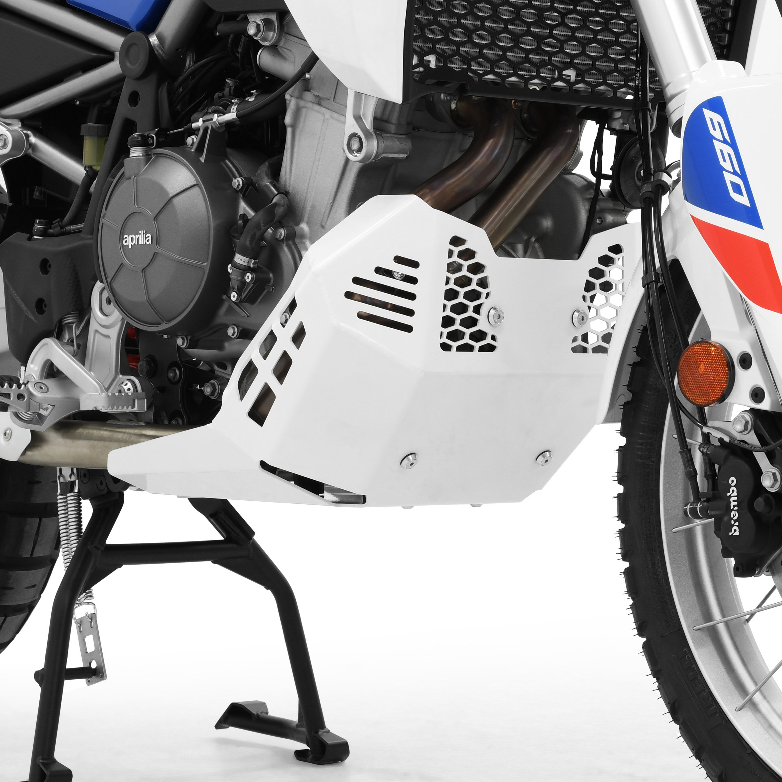 Zieger Motorschutz Alu weiß für Aprilia Tuareg 660 - Motorradteile & Ersatzteile - Verkleidungen & Abdeckungen