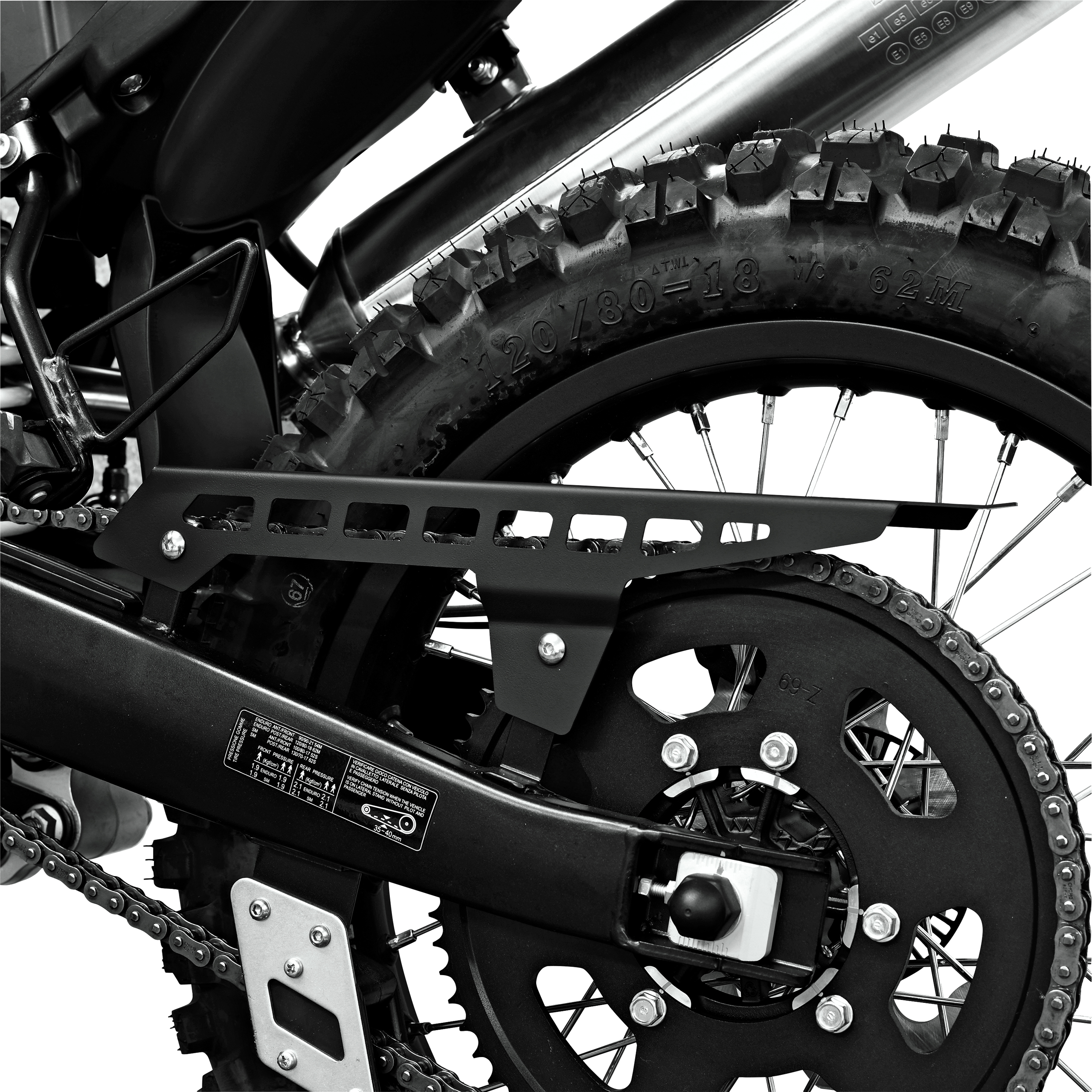 Zieger Kettenschutz Edelstahl schwarz für Aprilia RX/SX 125 2018- - Motorradteile & Ersatzteile - Kraftübertragung