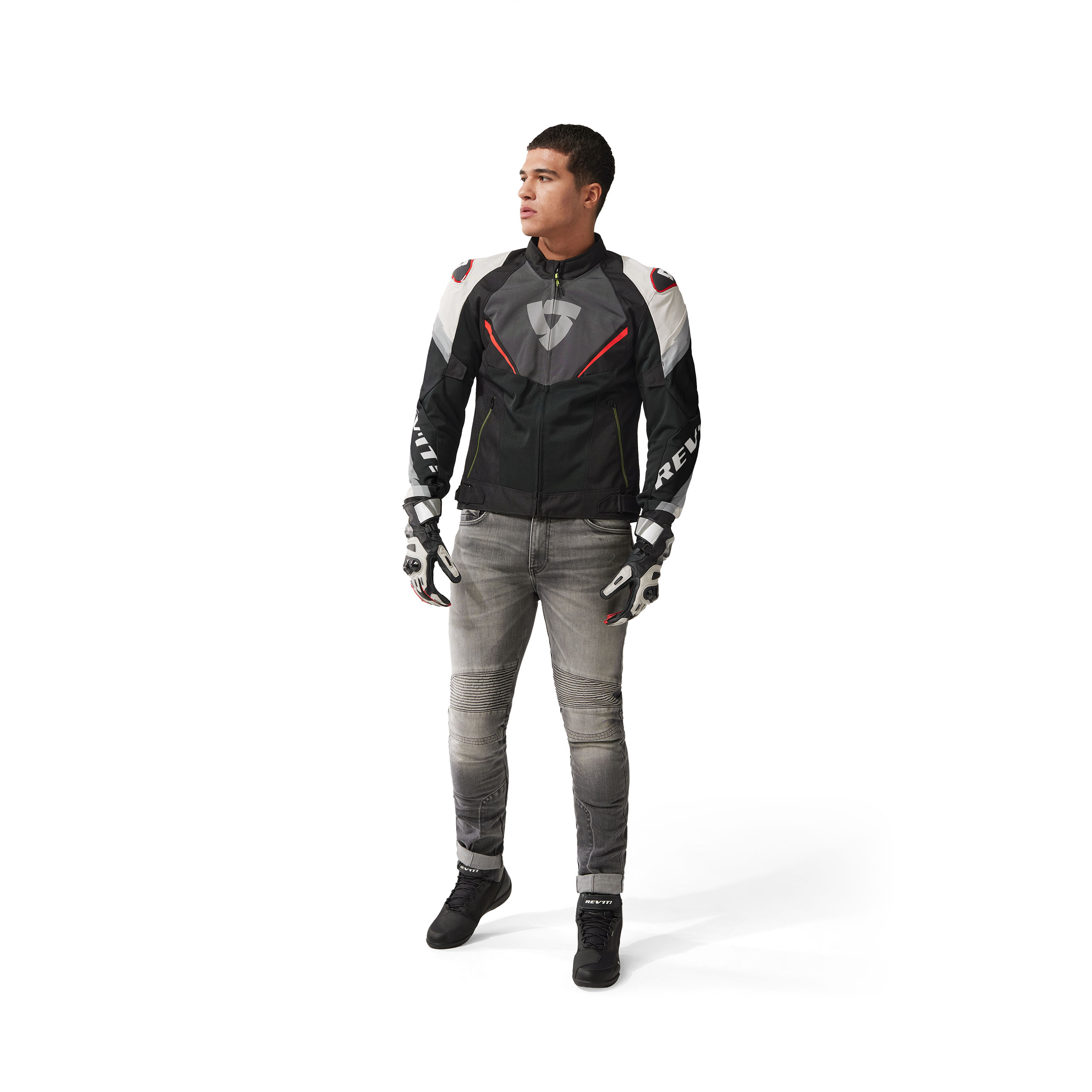 REV'IT!-Quantum 3 Air Textiljacke grau/rot XL-0000788999082011