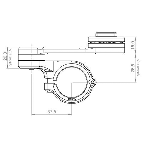 SP Connect-Moto Mount Pro SPC+ Motorradlenkerhalterung schwarz-5741511181010100