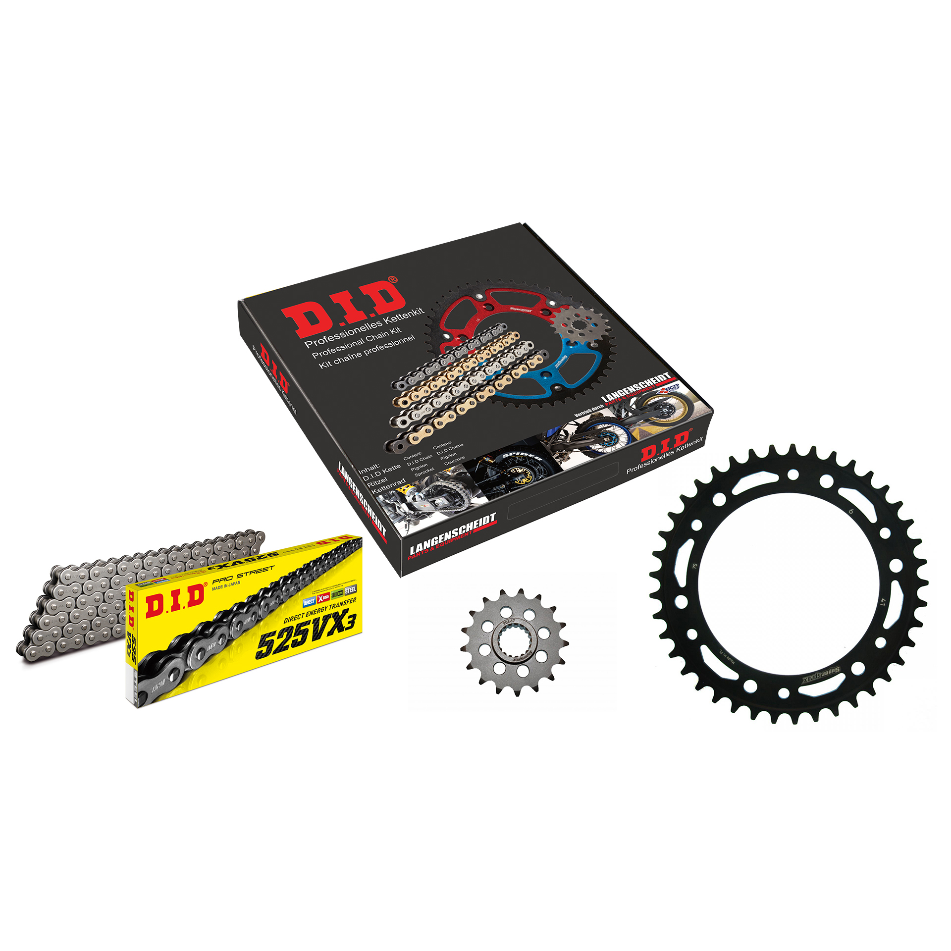 D.I.D. chain kit 525VX3 rivet X 17/41/116 for F 650 GS/Dakar 2008