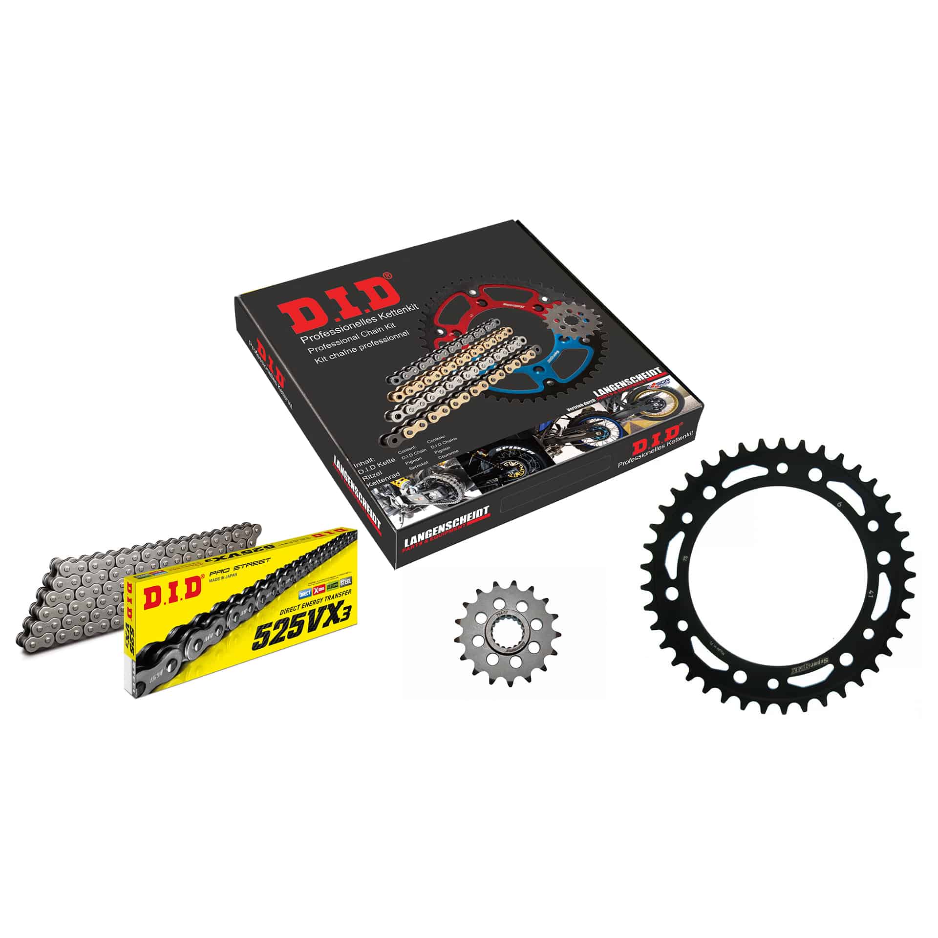 D.I.D. chain kit 525VX3 rivet X 17/41/116 for F 650 GS/Dakar 2008