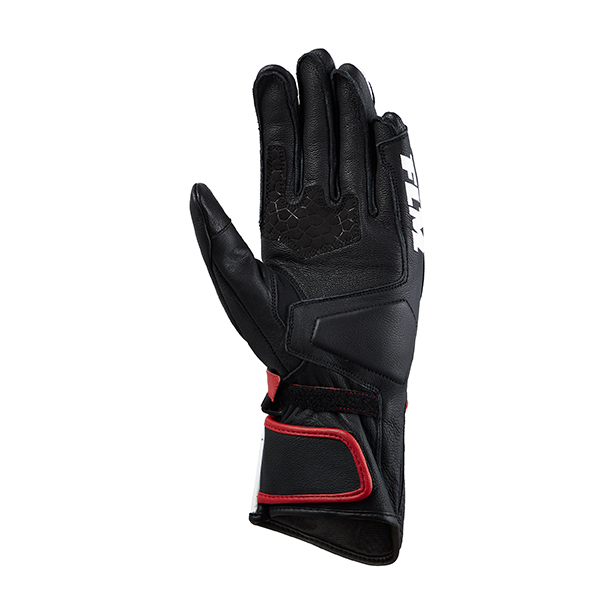 FLM-Mandalika Racing Damen Lederhandschuh lang schwarz/rot 7,5-3118091999002933