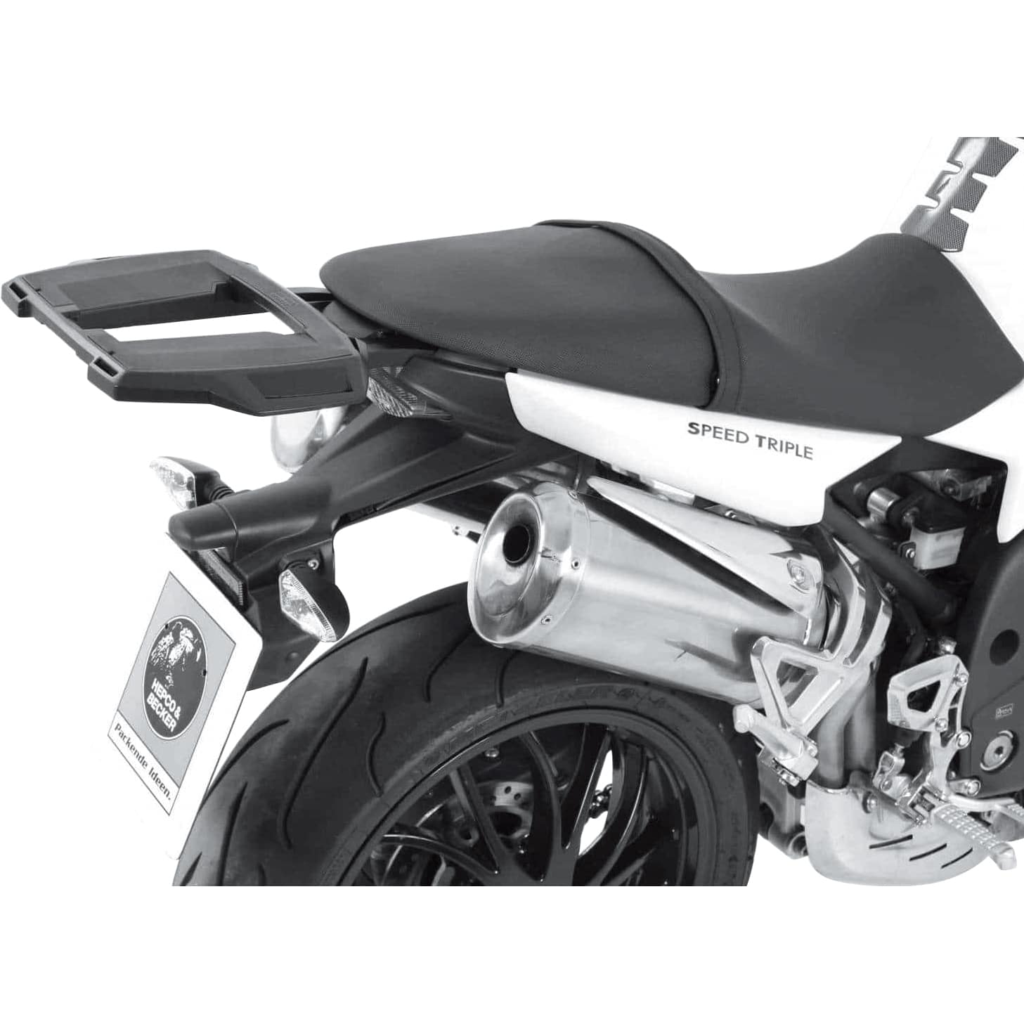 Hepco & Becker Alurack Gepäckbrücke schwarz für Speed Triple 1050 2008-2010 - Motorradzubehör - Motorradgepäck