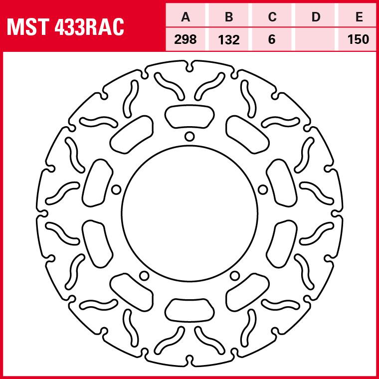 TRW Lucas Bremsscheibe RAC starr MST433RAC 298/132/150/5,5mm - Motorradteile & Ersatzteile - Bremsen